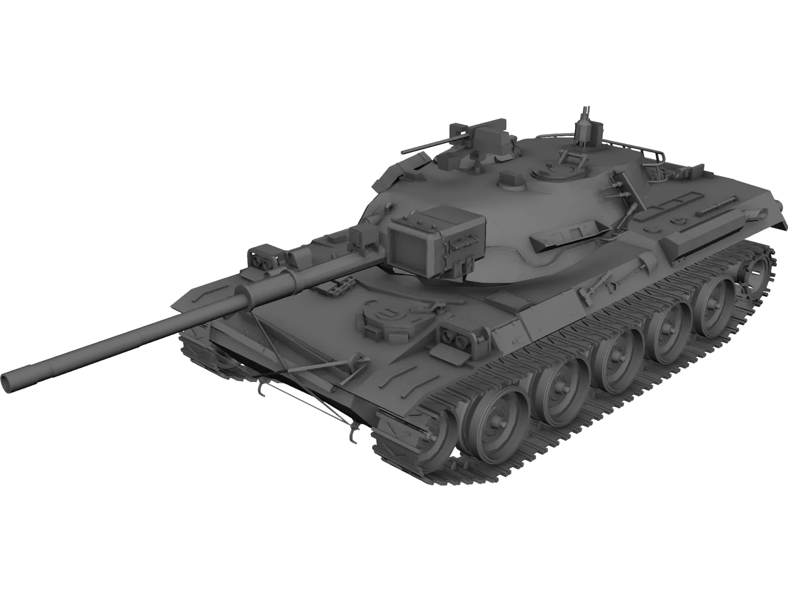 Type 74 Tank 3D Model