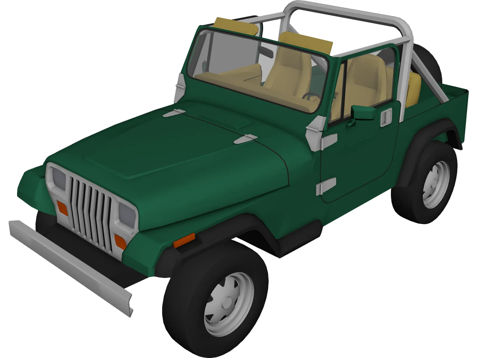 Jeep Wrangler (1989) 3D Model