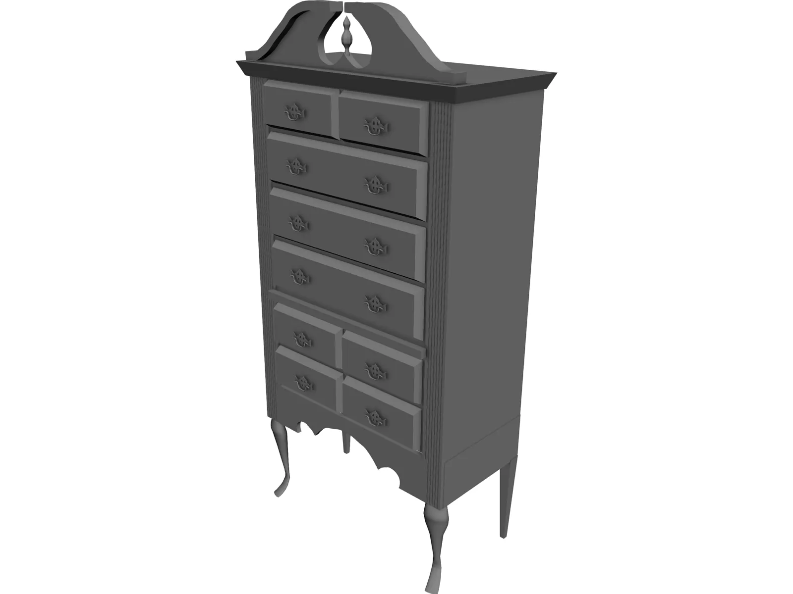 Highboy Furnished 3D Model