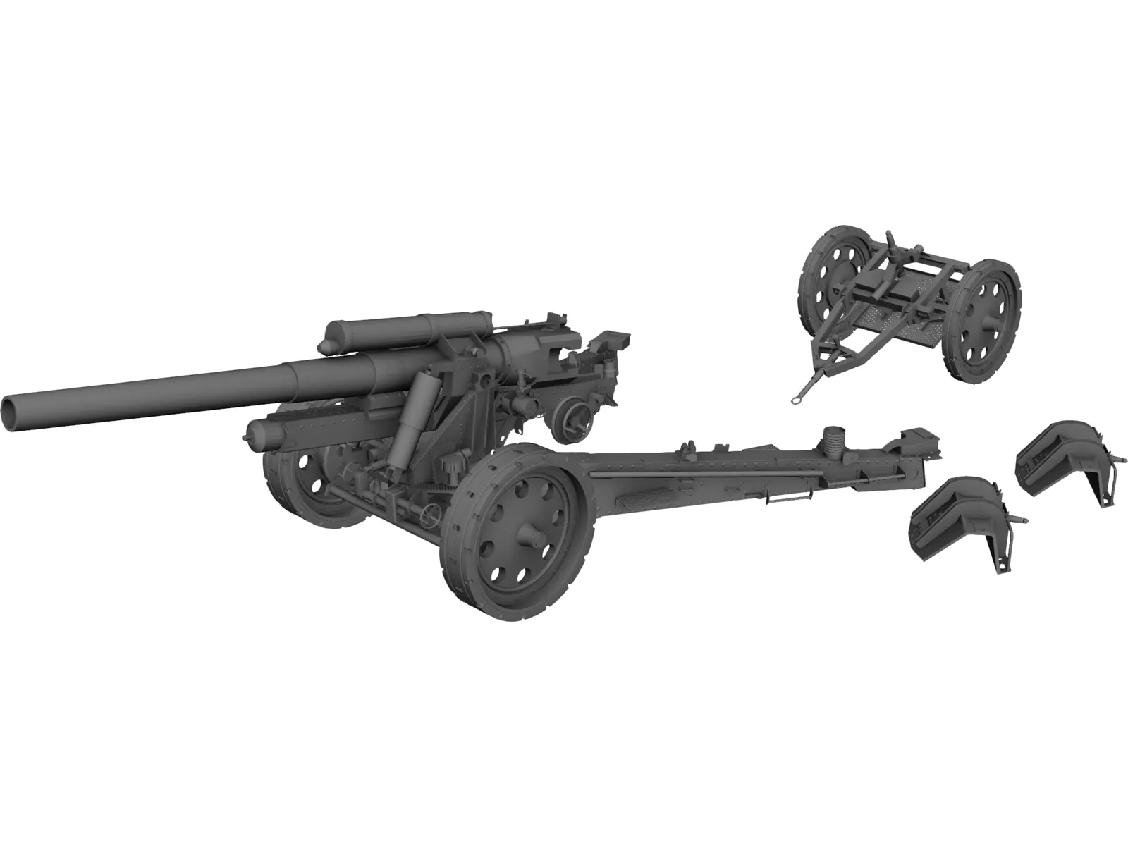 SFH-18 Military Cannon 3D Model
