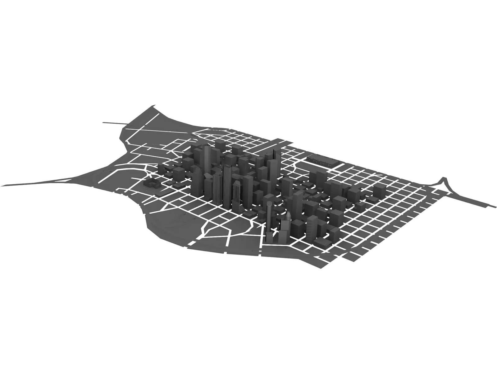 Houston Downtown 3D Model