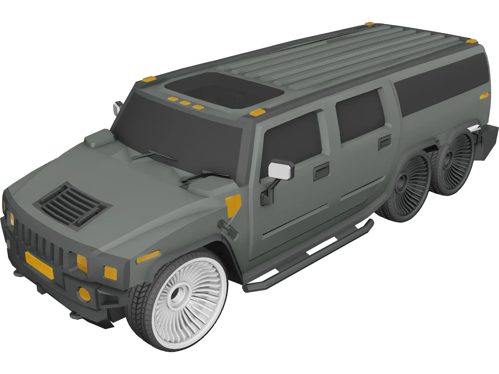 Hummer H2 Limo 3D Model