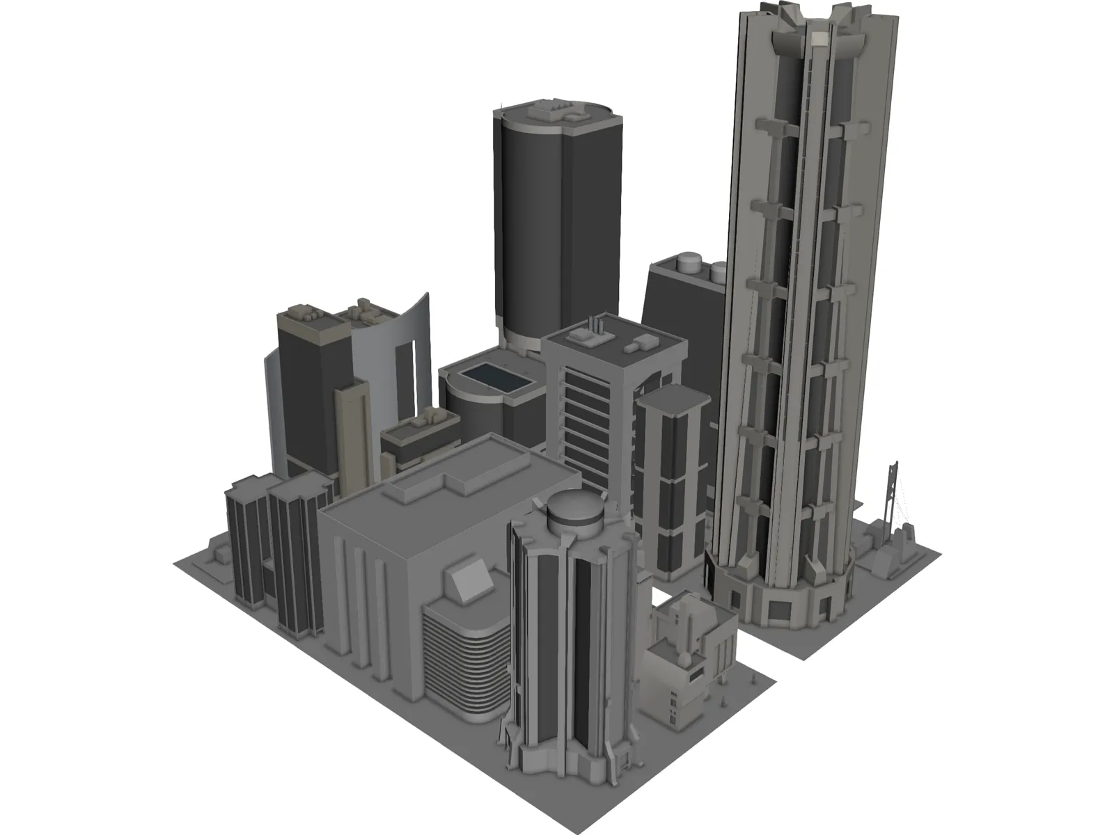 City Part Future Like 3D Model