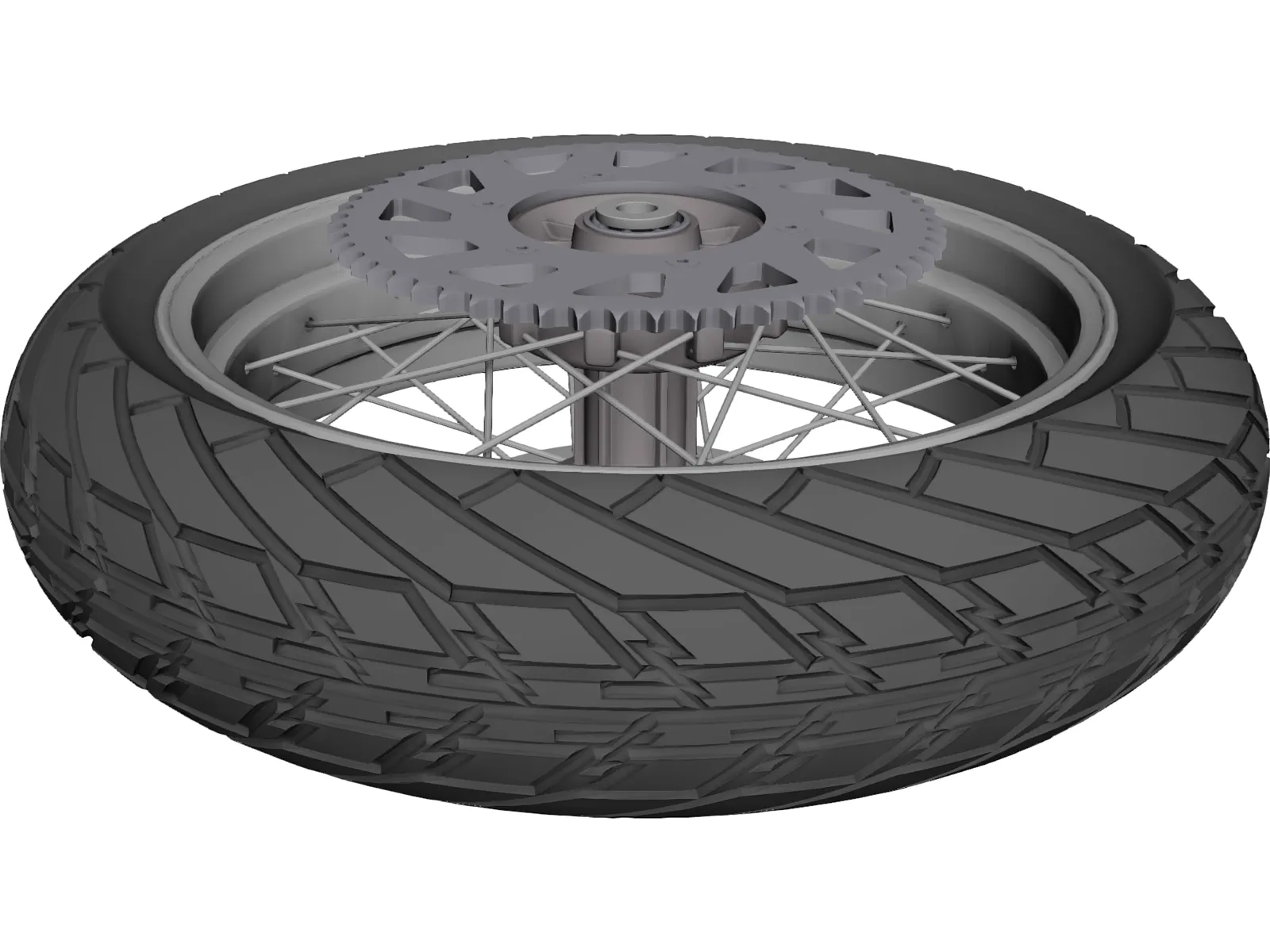 KTM Moto Backwheel LC4 Supermotard 3D Model