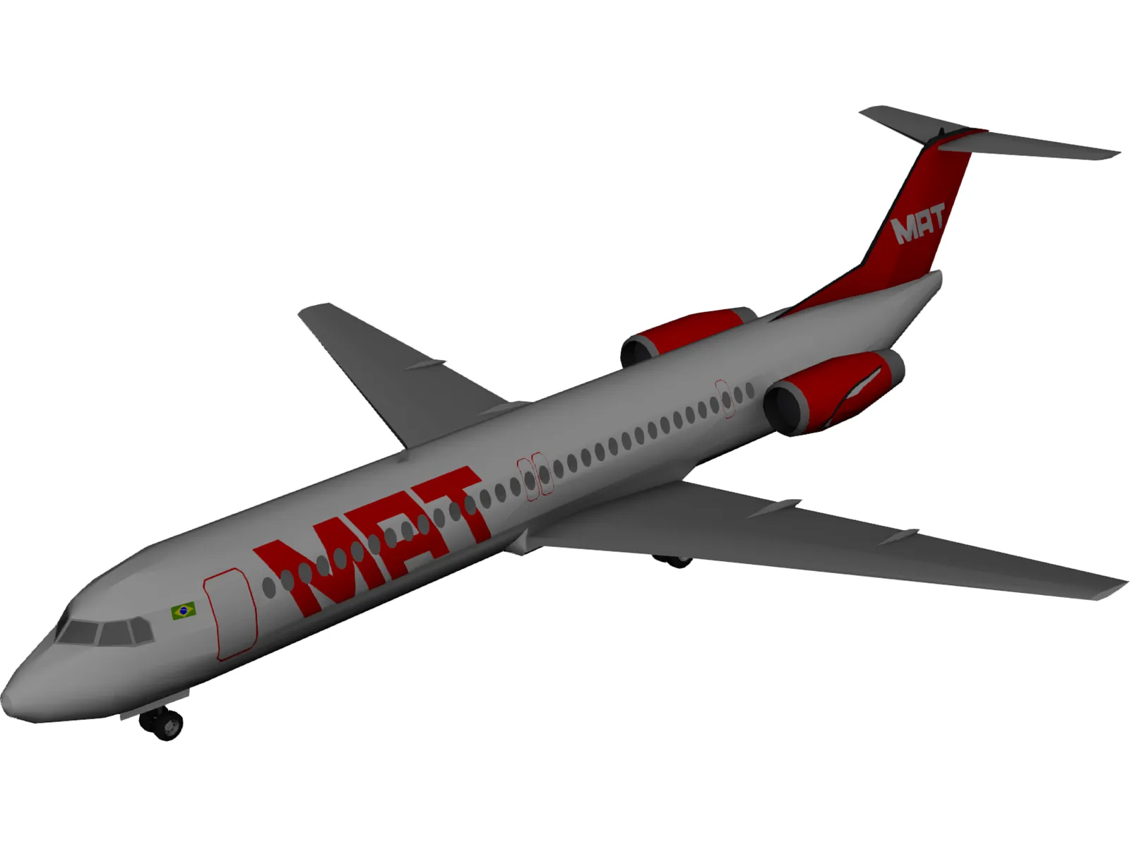 Fokker 100 TAM Brasil 3D Model