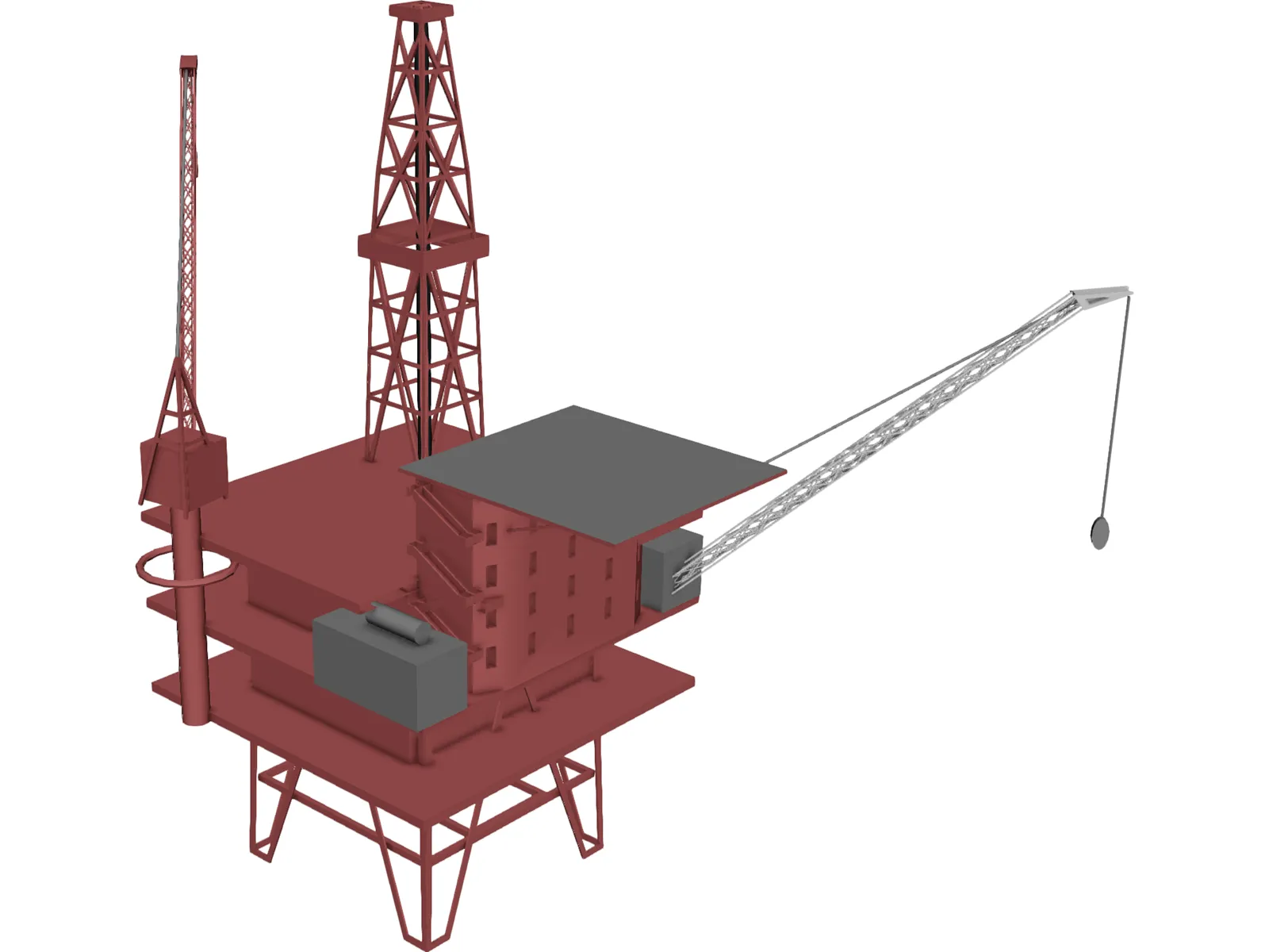 Oil Rig Sea 3D Model