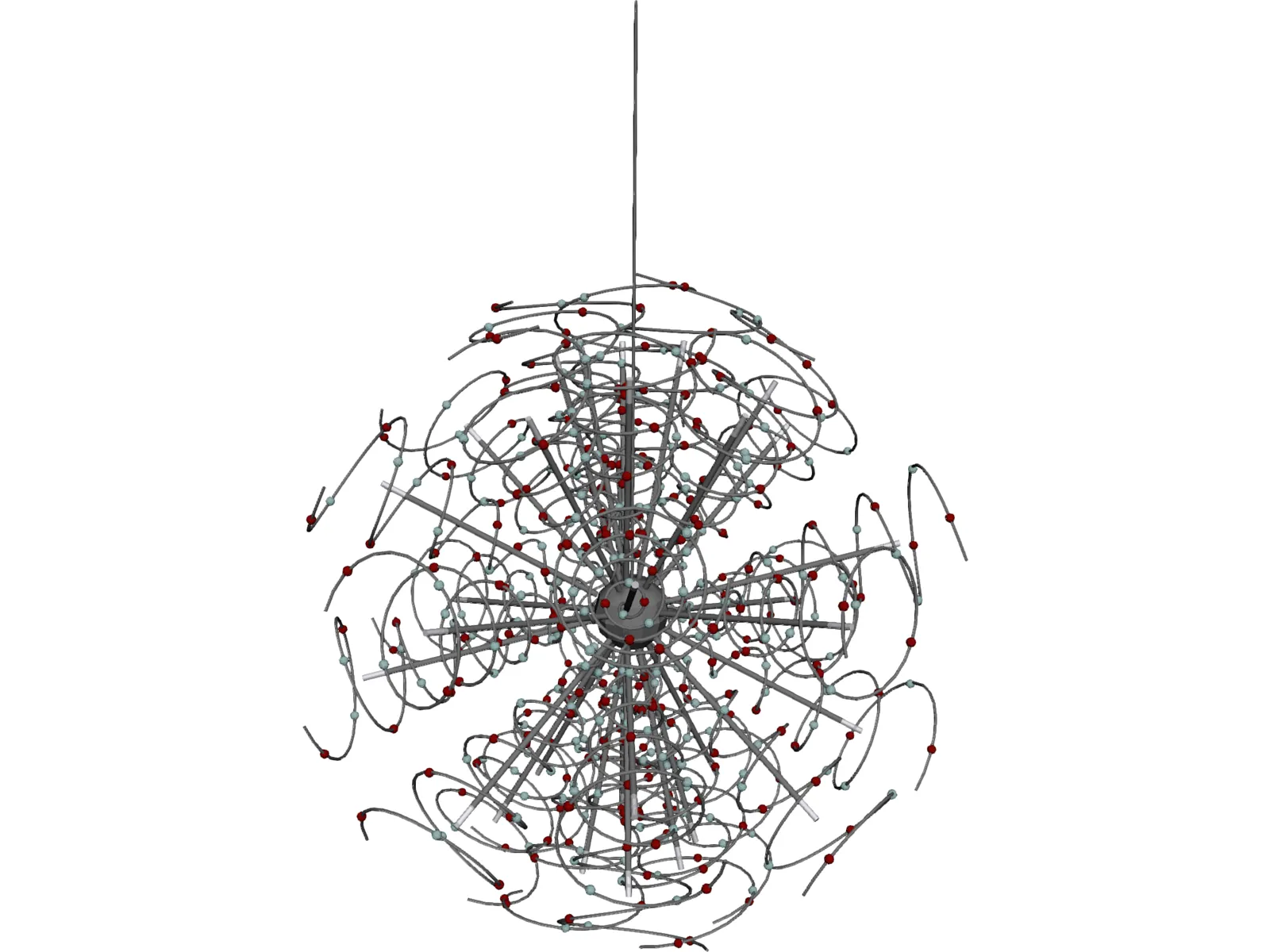 Outburst Crystal and Halogen Chandelier 3D Model