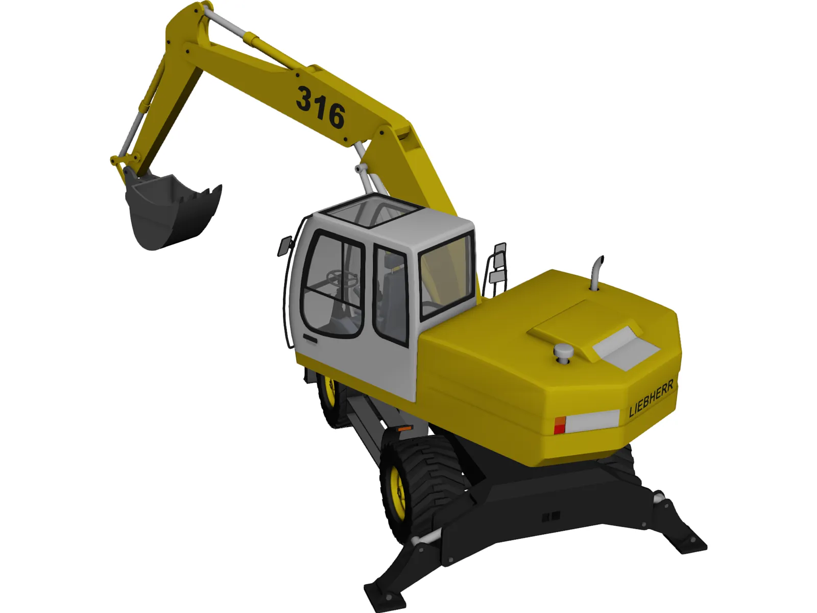 Liebherr Excavator 3D Model