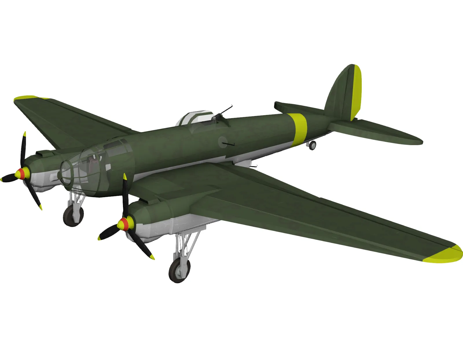 Heinkel He 111 Medium Bomber 3D Model