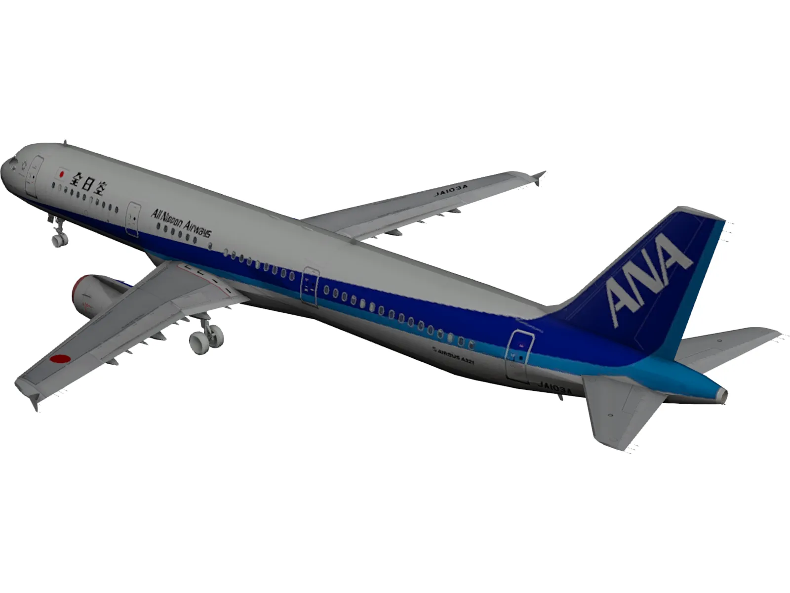 Airbus A321 All Nippon 3D Model