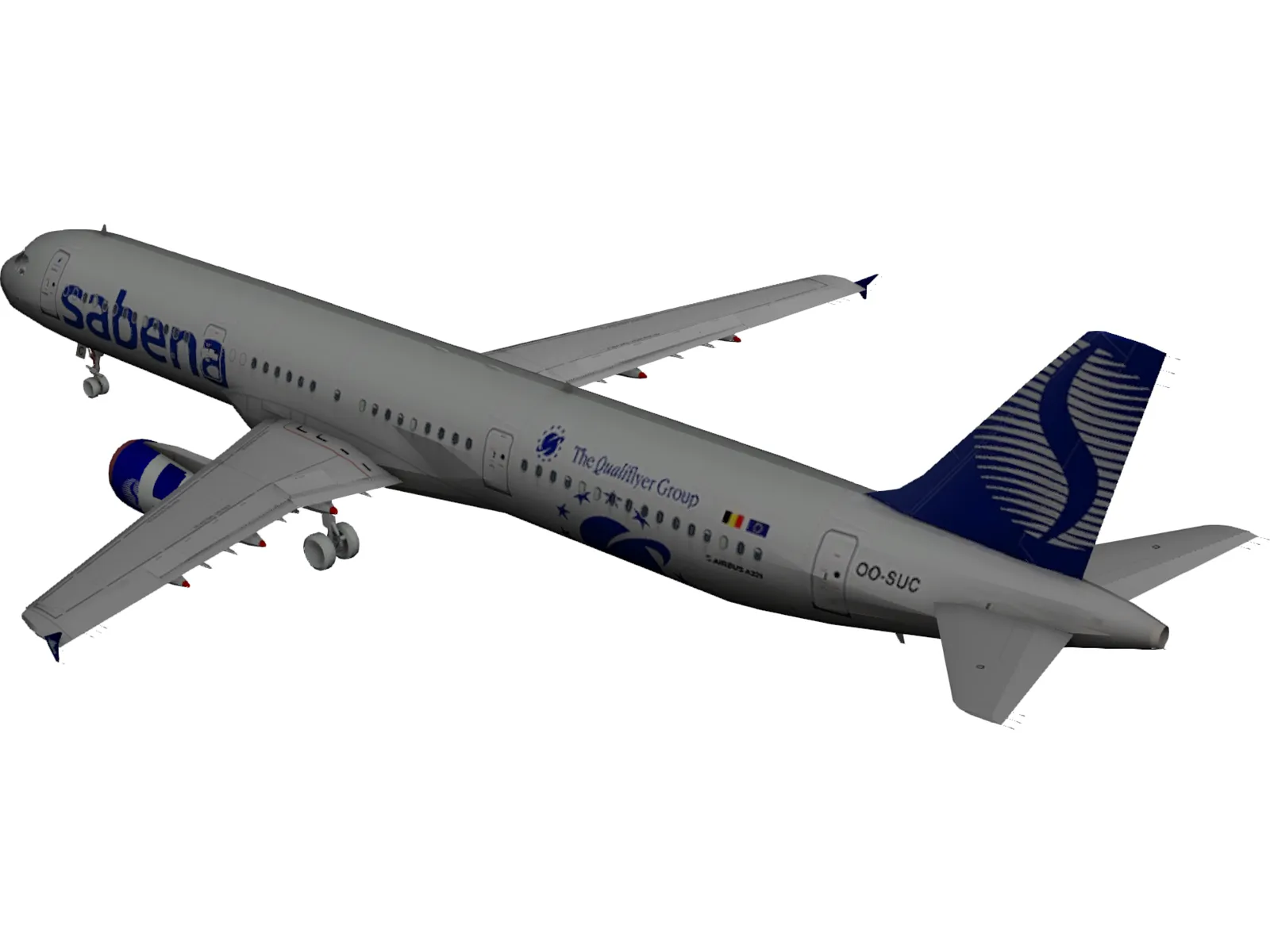 Airbus A321 Sabena 3D Model