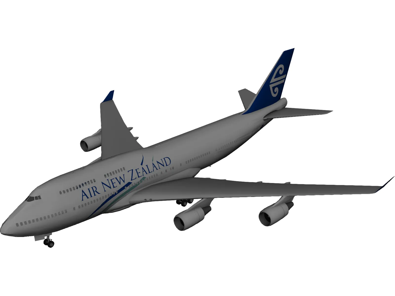 Boeing 747-400 Air New Zealand 3D Model