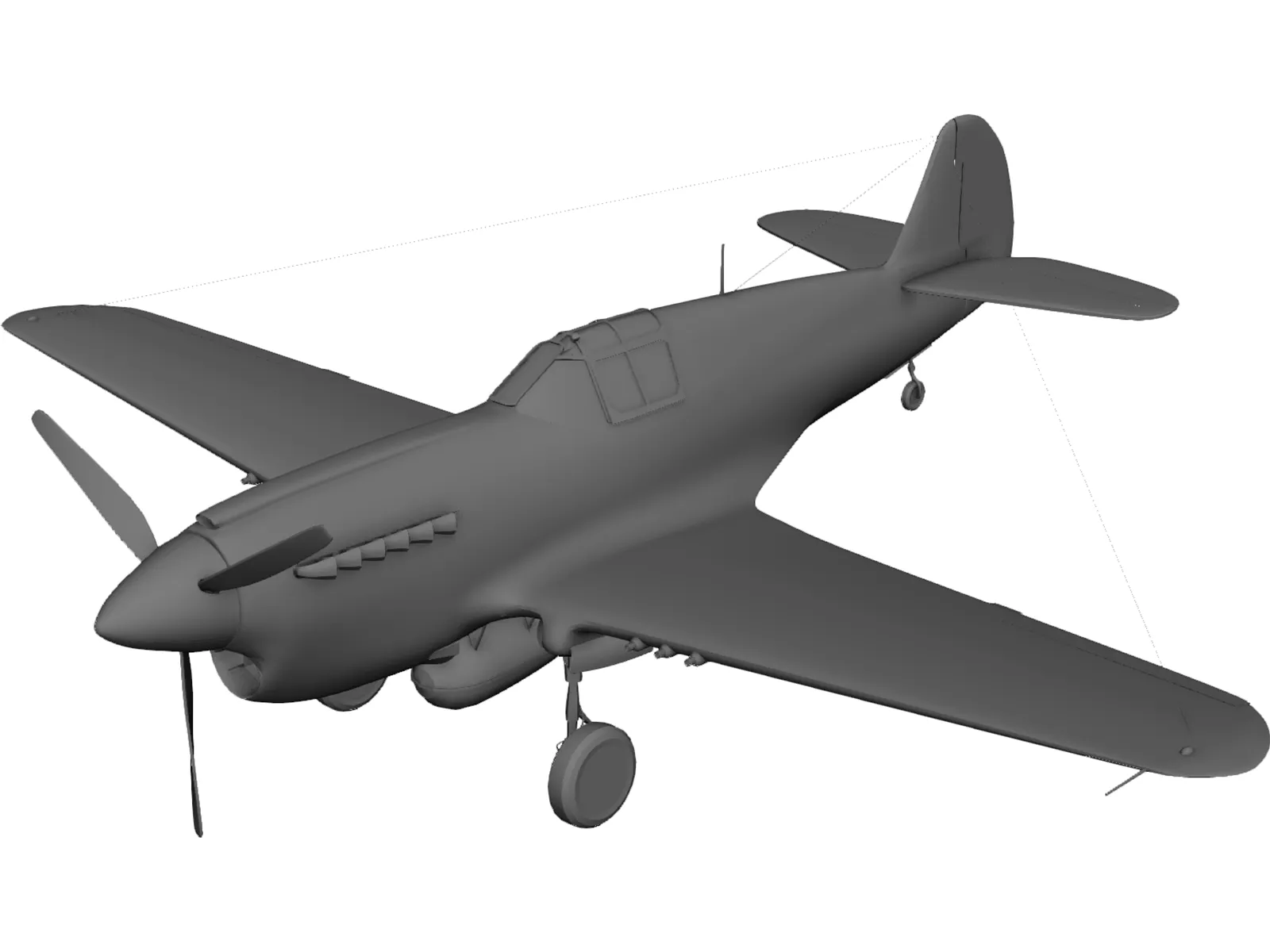 Curtiss P-40 3D Model