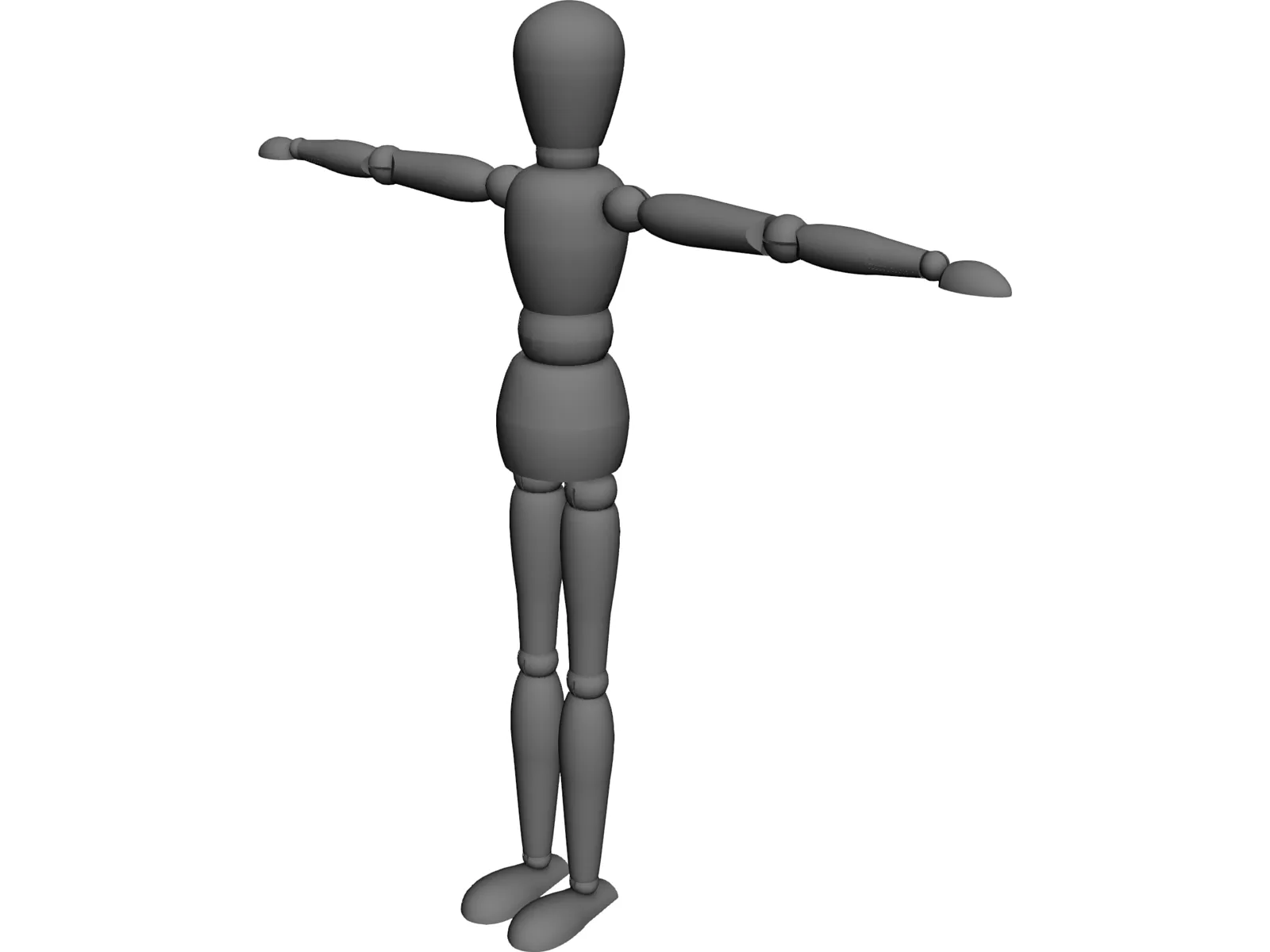 Dummy wooden mannequin 3D model rigged