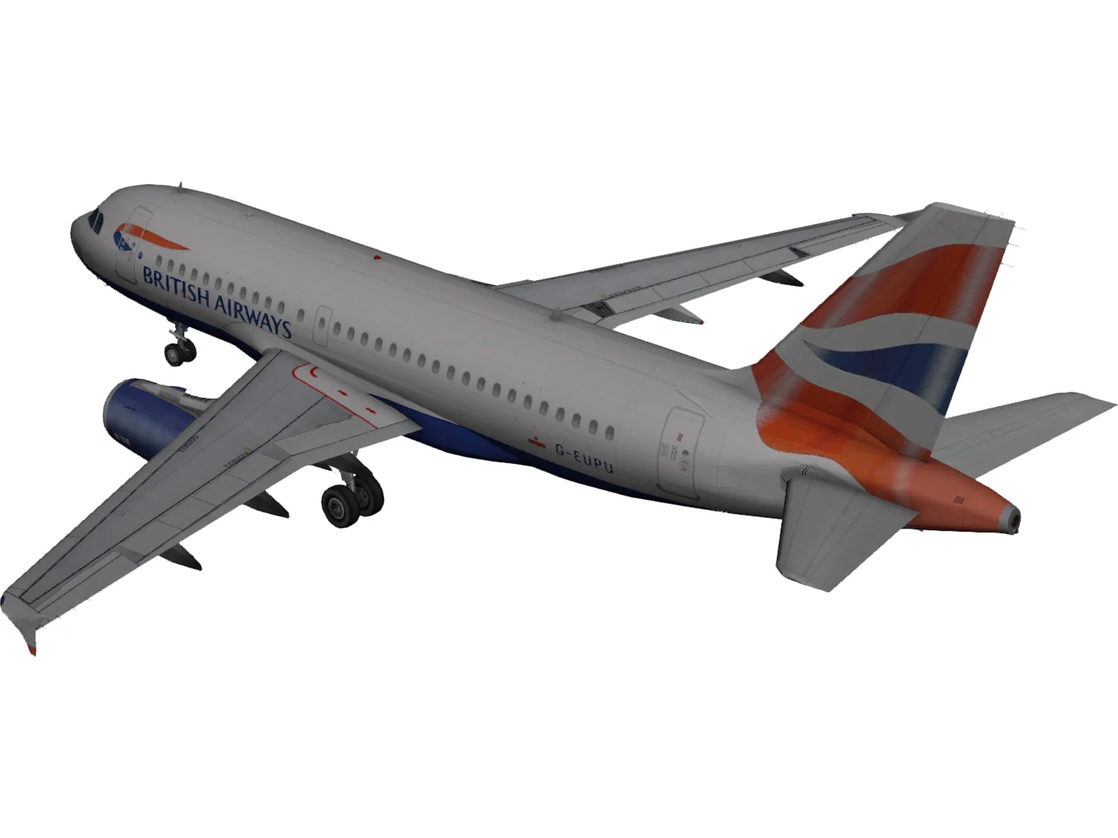 Airbus A319 British Airways 3D Model
