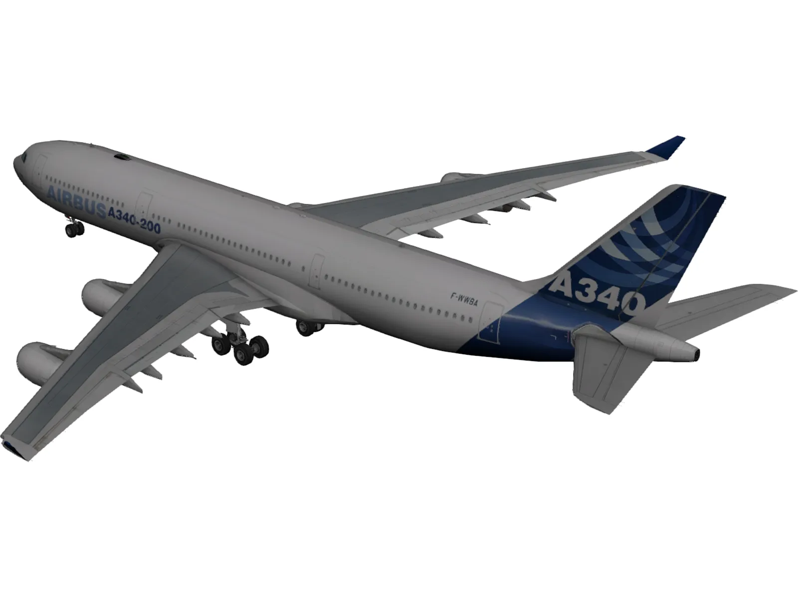 Airbus A340-200 3D Model