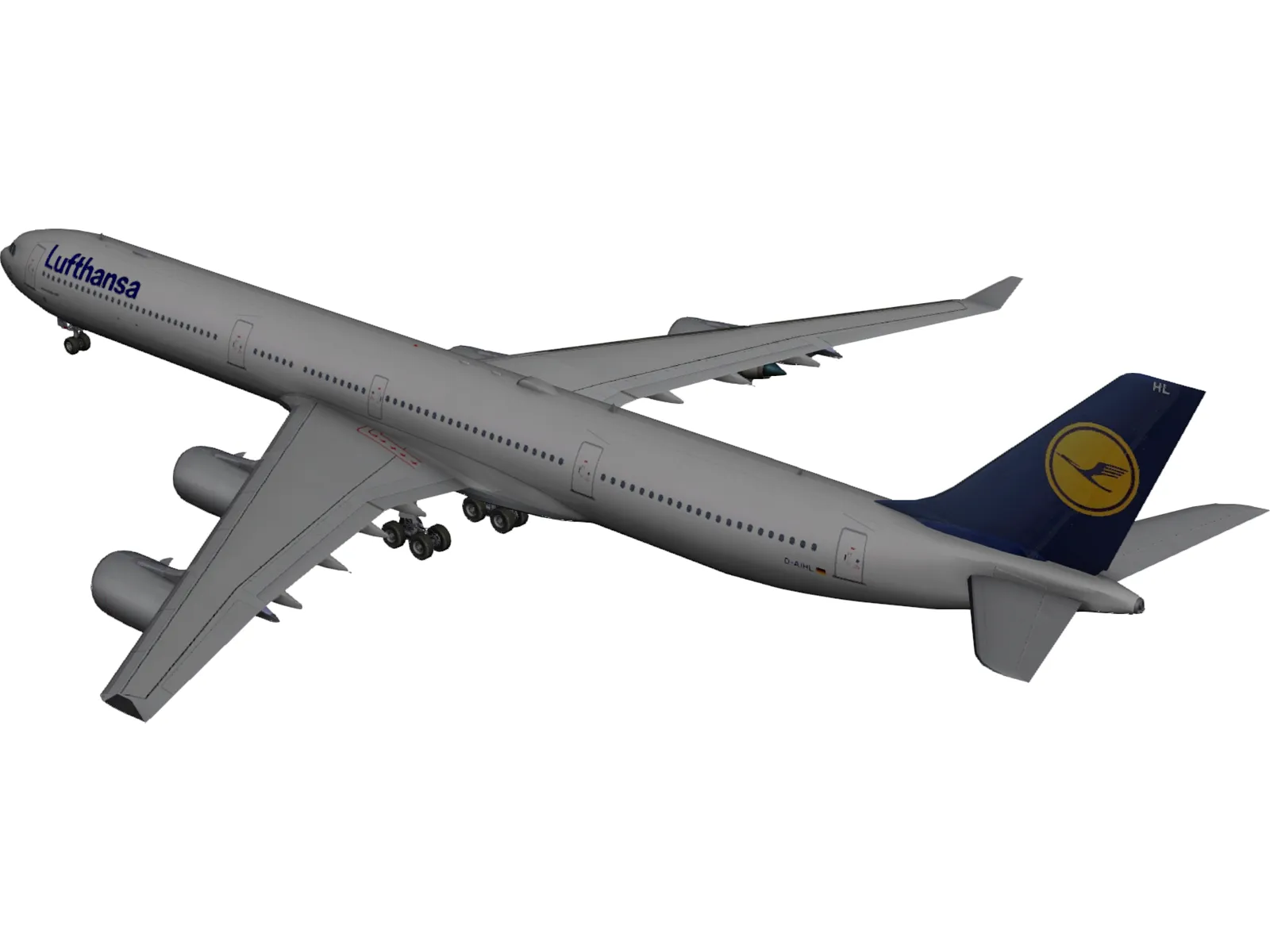 Airbus A340-600 Lufthansa 3D Model