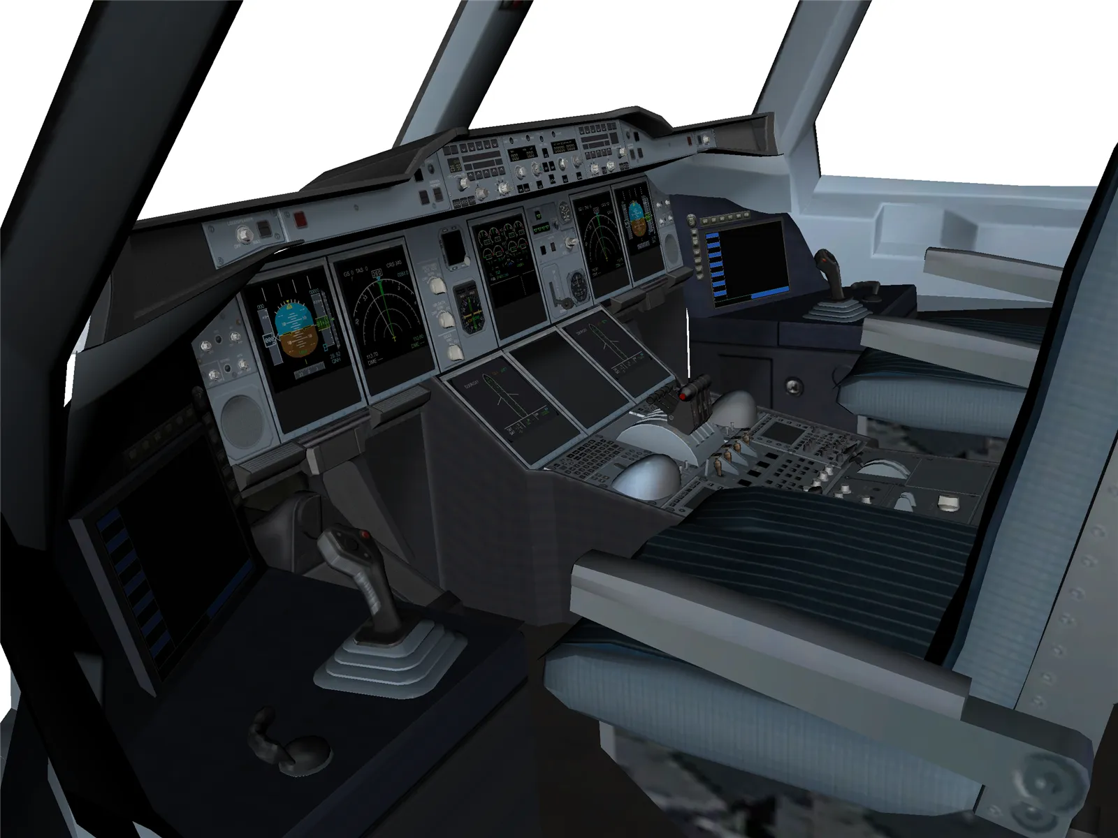 Airbus A380-800 Cockpit 3D Model