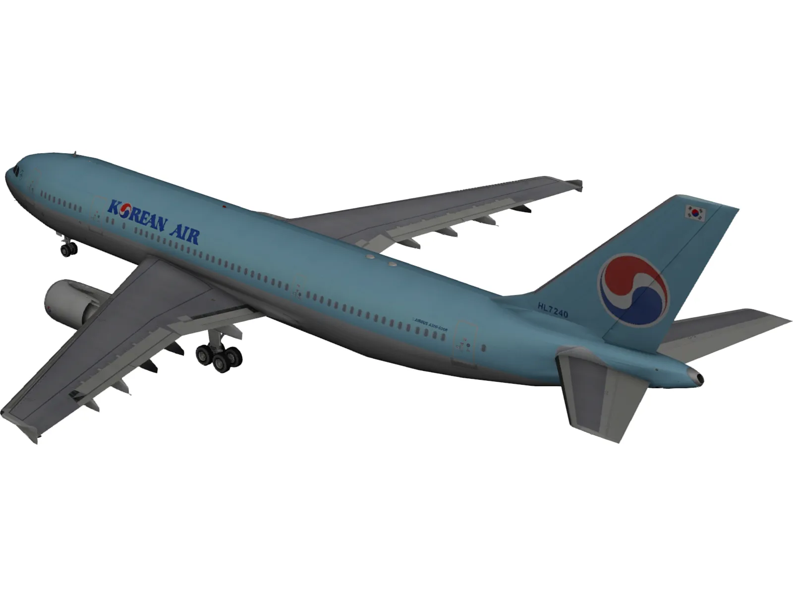 Airbus A300-600 Korean Air 3D Model