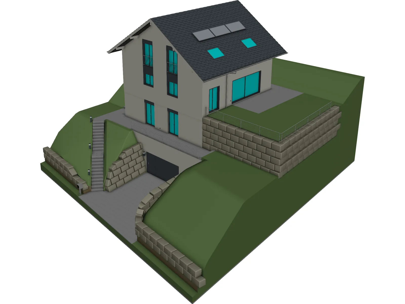 Detached House 3D Model