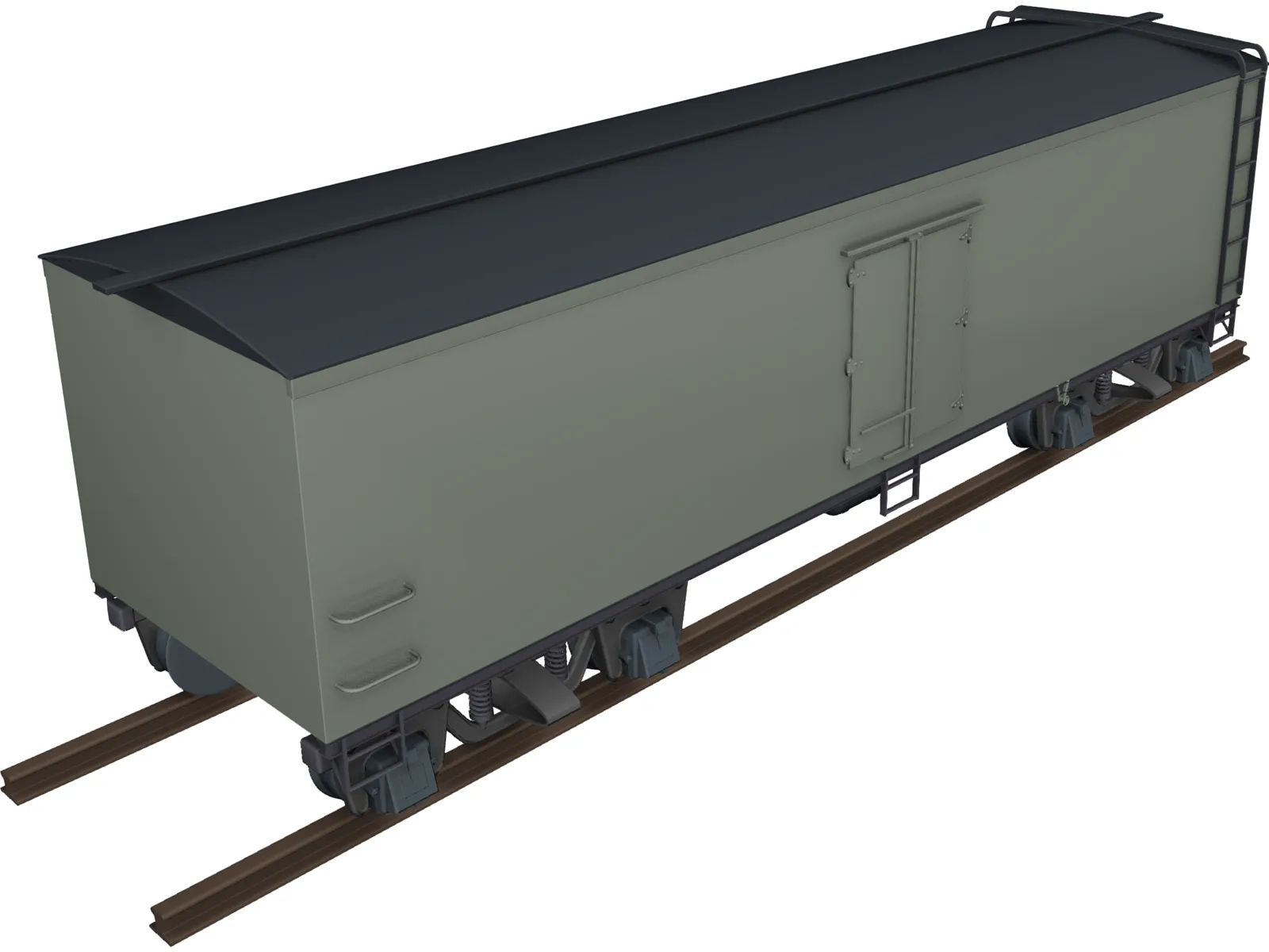 Canadian Box Baggage Car 3D Model