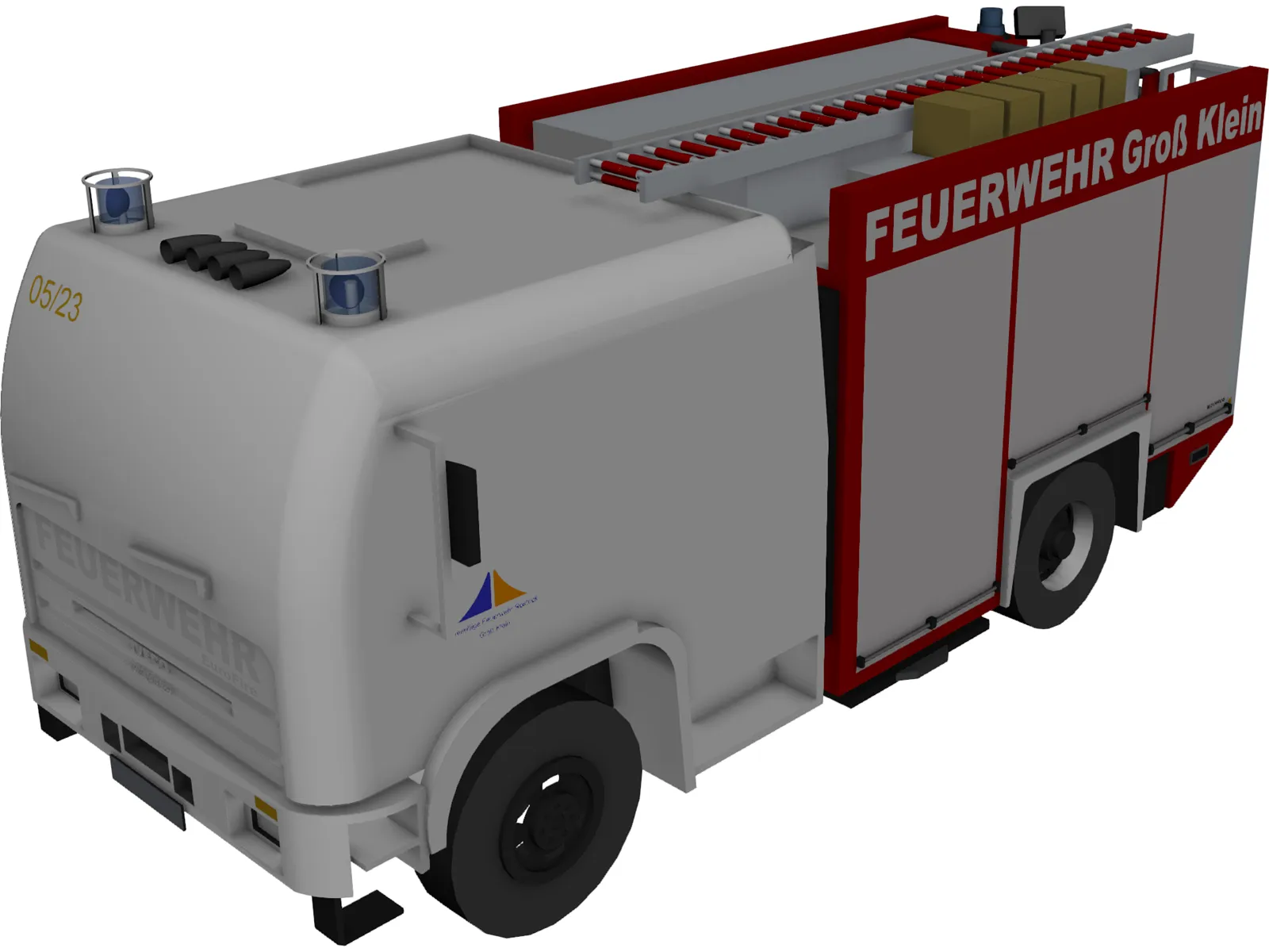 German Firefighter Truck 3D Model