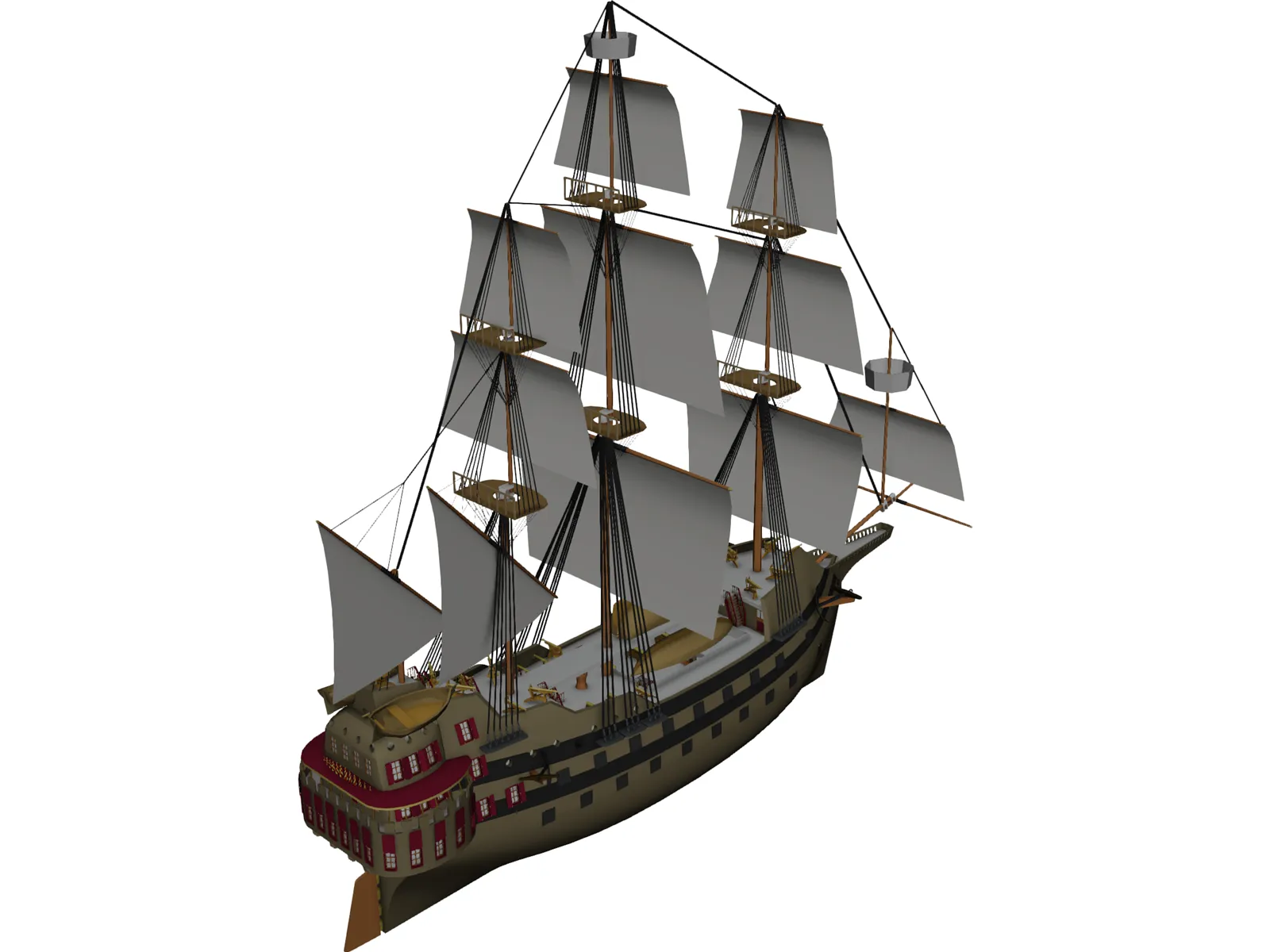 Galleon Early Spanish 3D Model