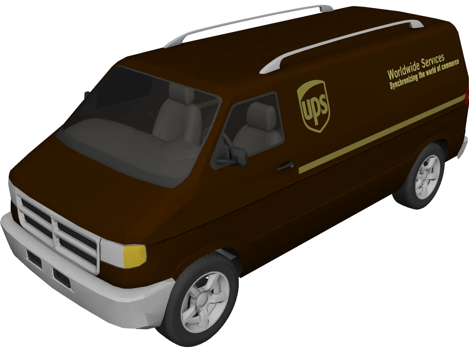 Dodge Ram Van (UPS) 3D Model