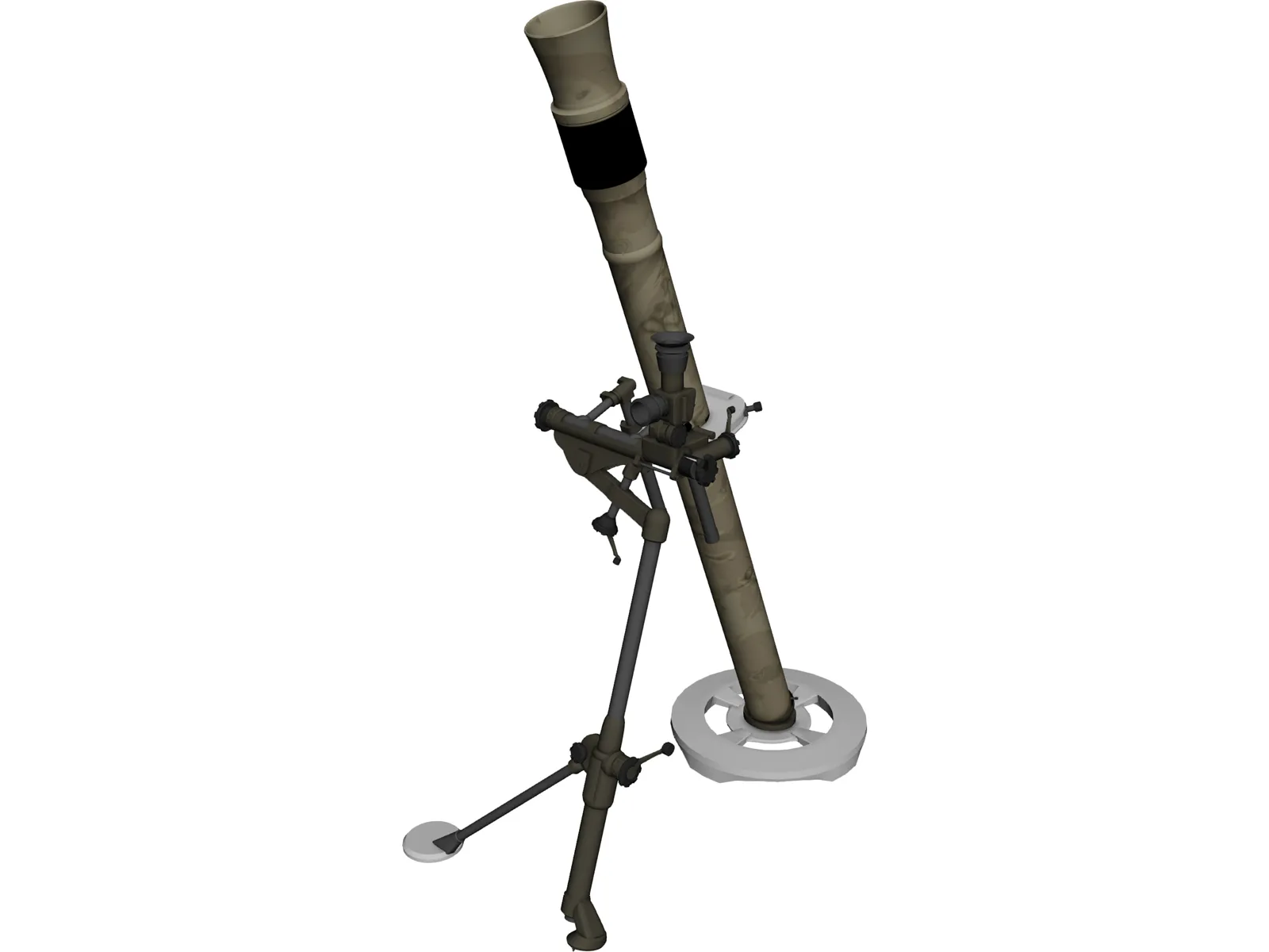 M252 Mortar Cannon 3D Model