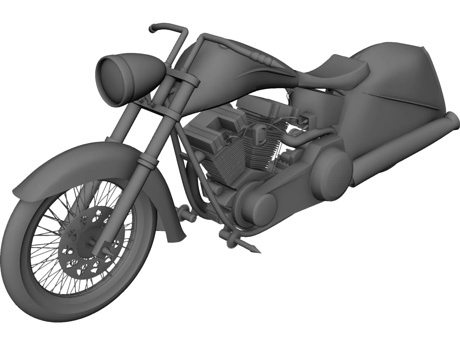 Custom Chopper 3D Model