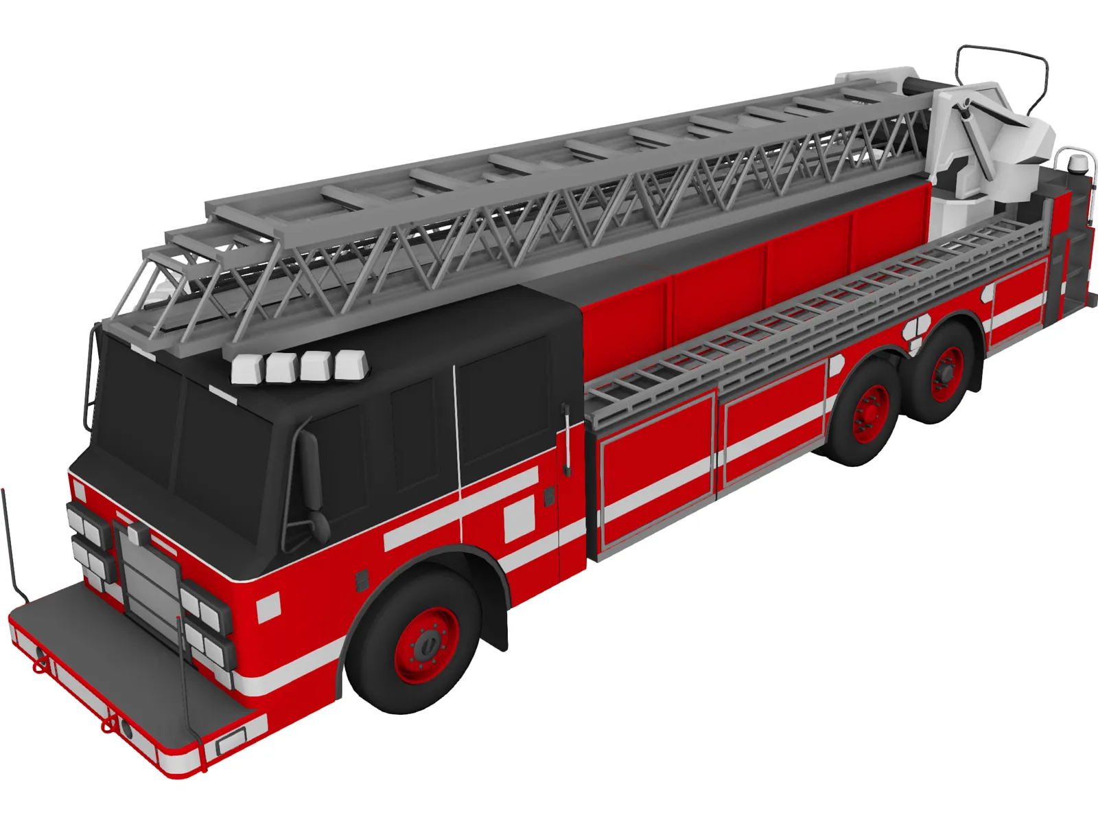 Pierce Firetruck Ladder 3D Model