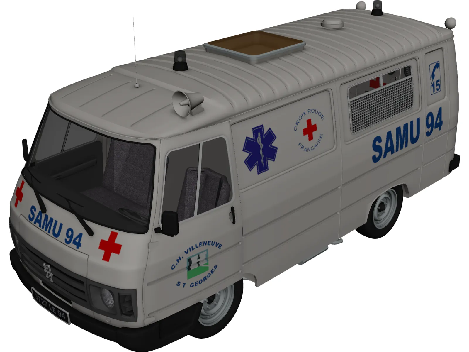 Ambulance Peugeot 3D Model