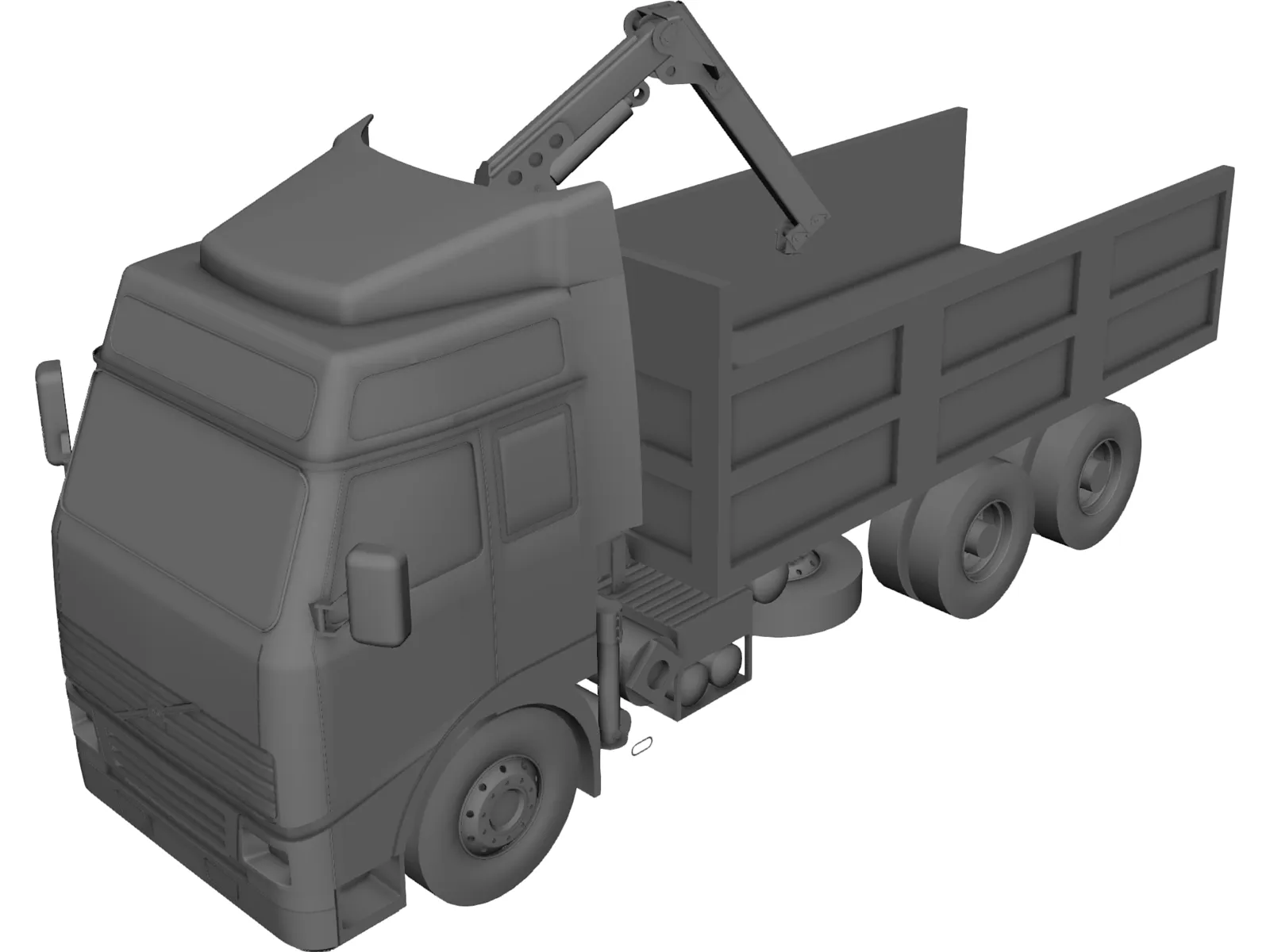 Volvo Truck 6X4 Crane 3D Model