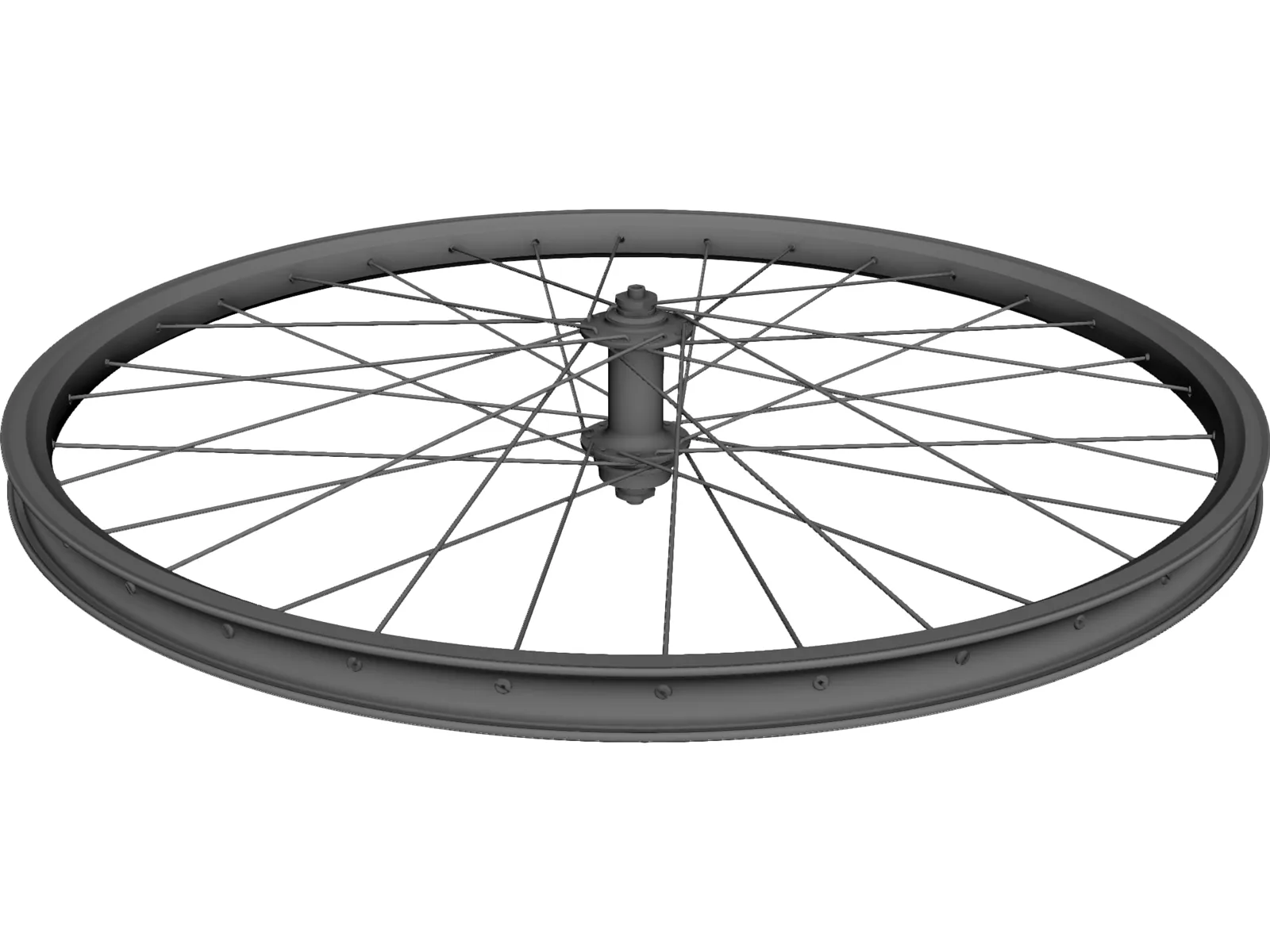 Front Bicycle Wheel Mavic Rim Shimano Hub 3D Model