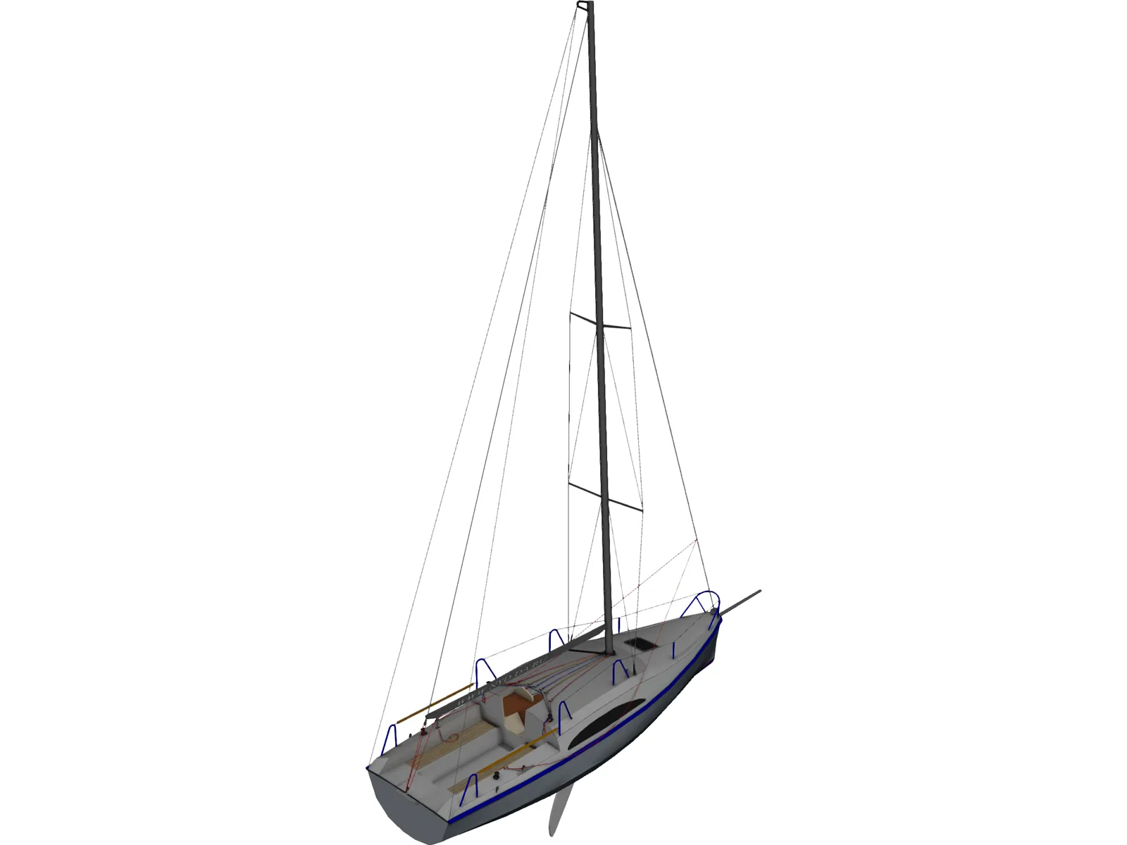 K800 Sail Yacht 3D Model