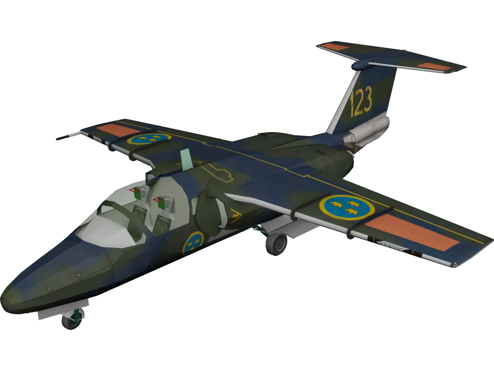 SAAB 105 SK60 3D Model