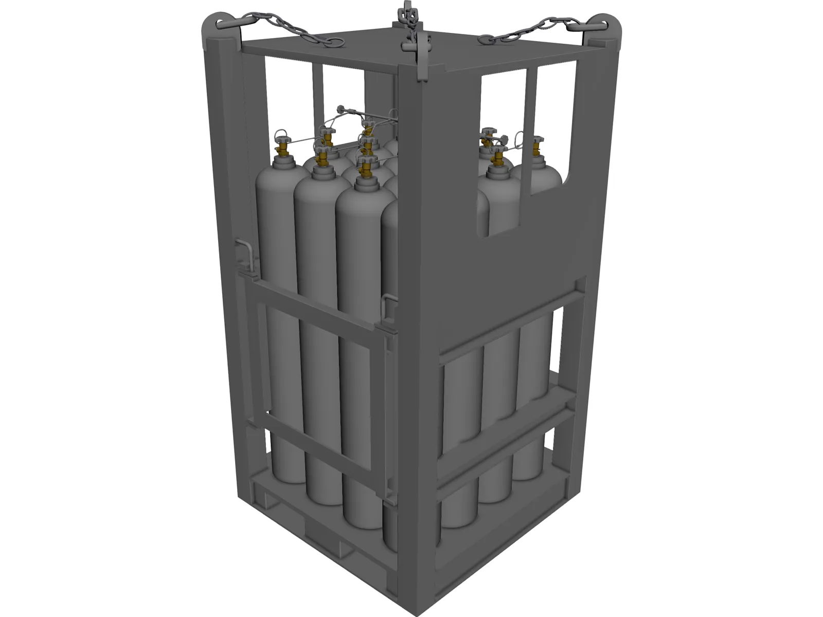 Offshore Gas Cylinder Rack 3D Model