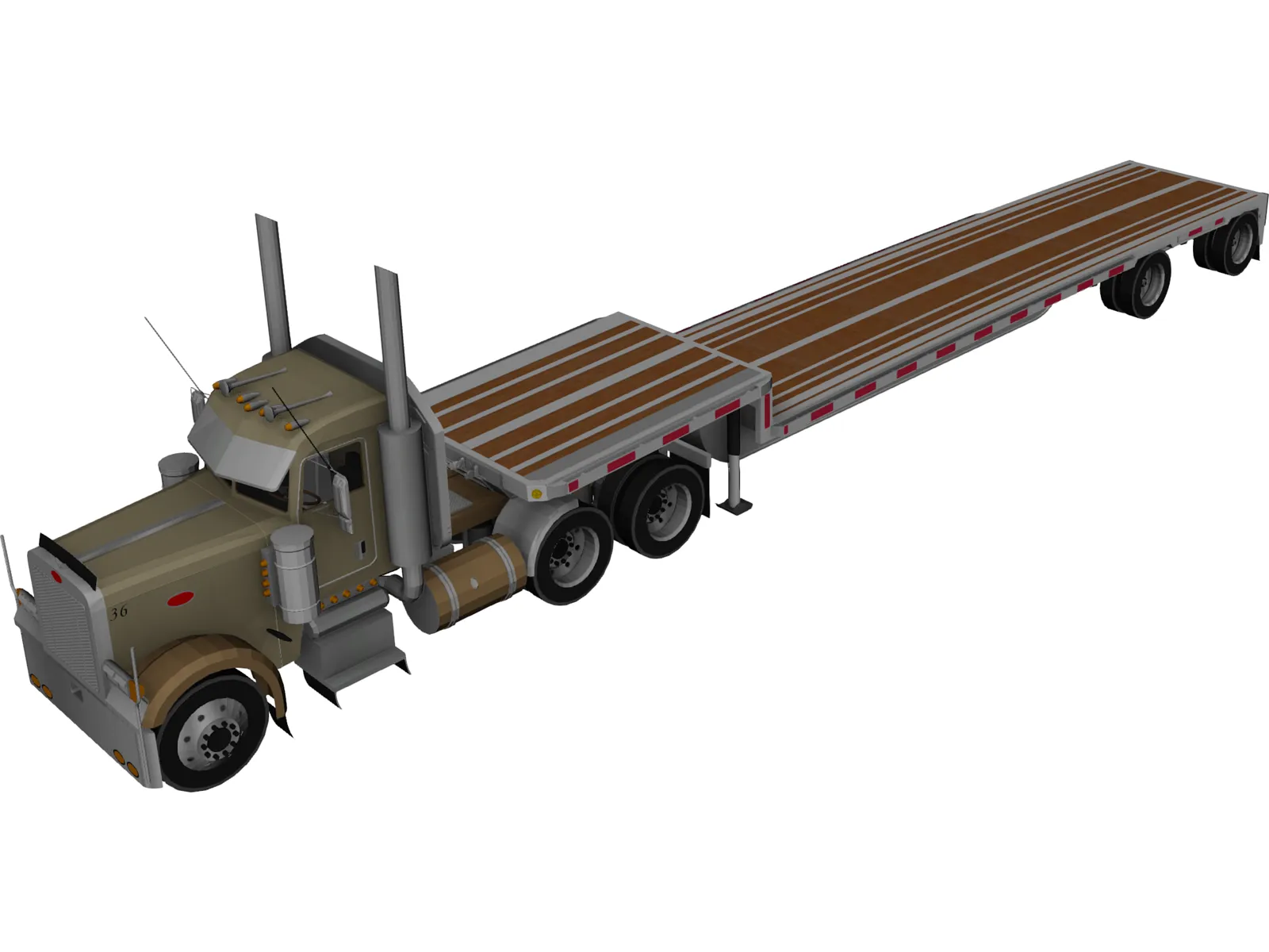 Peterbilt with Reitnouer Trailer 3D Model