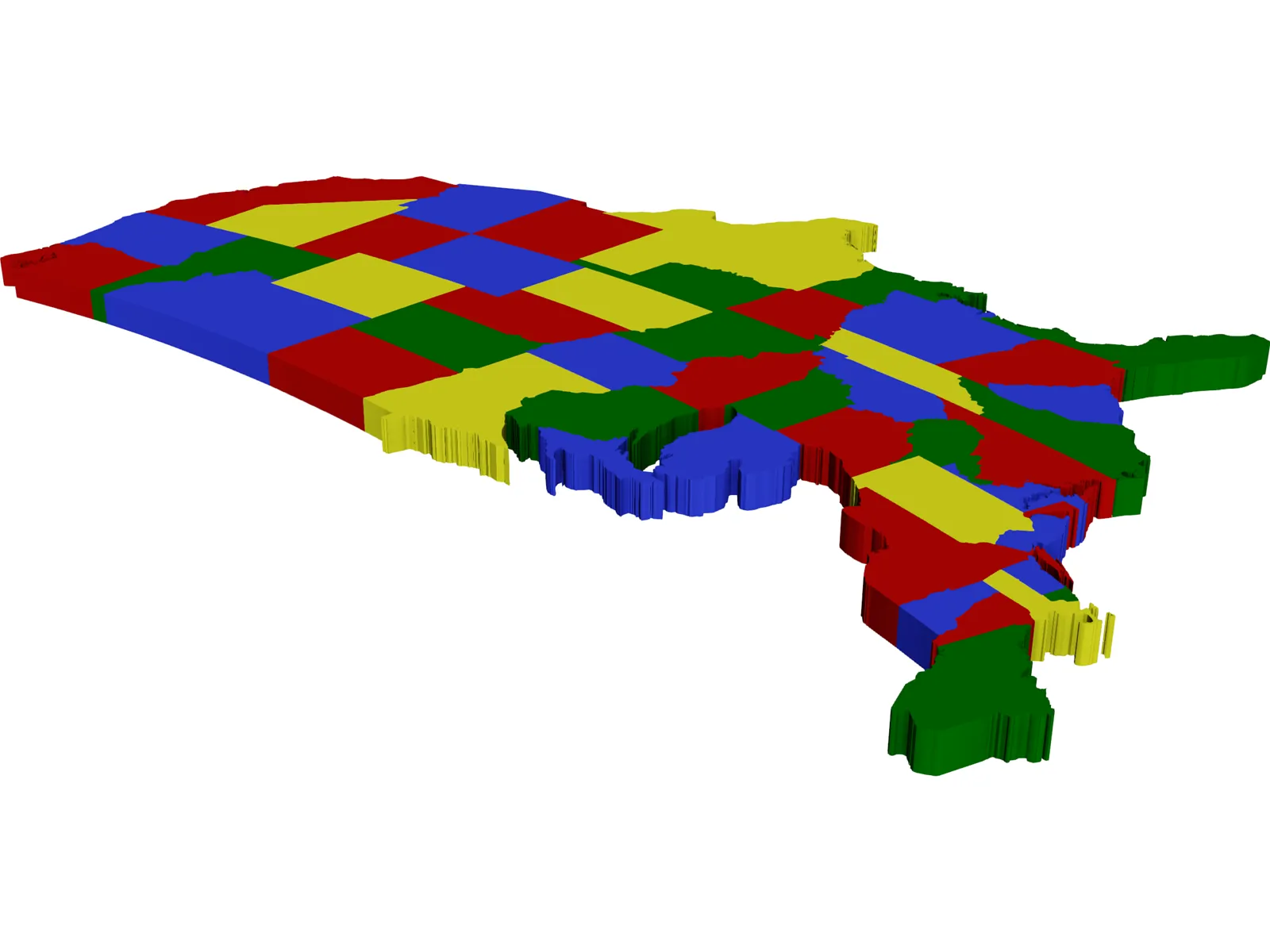 United States Map 3D Model