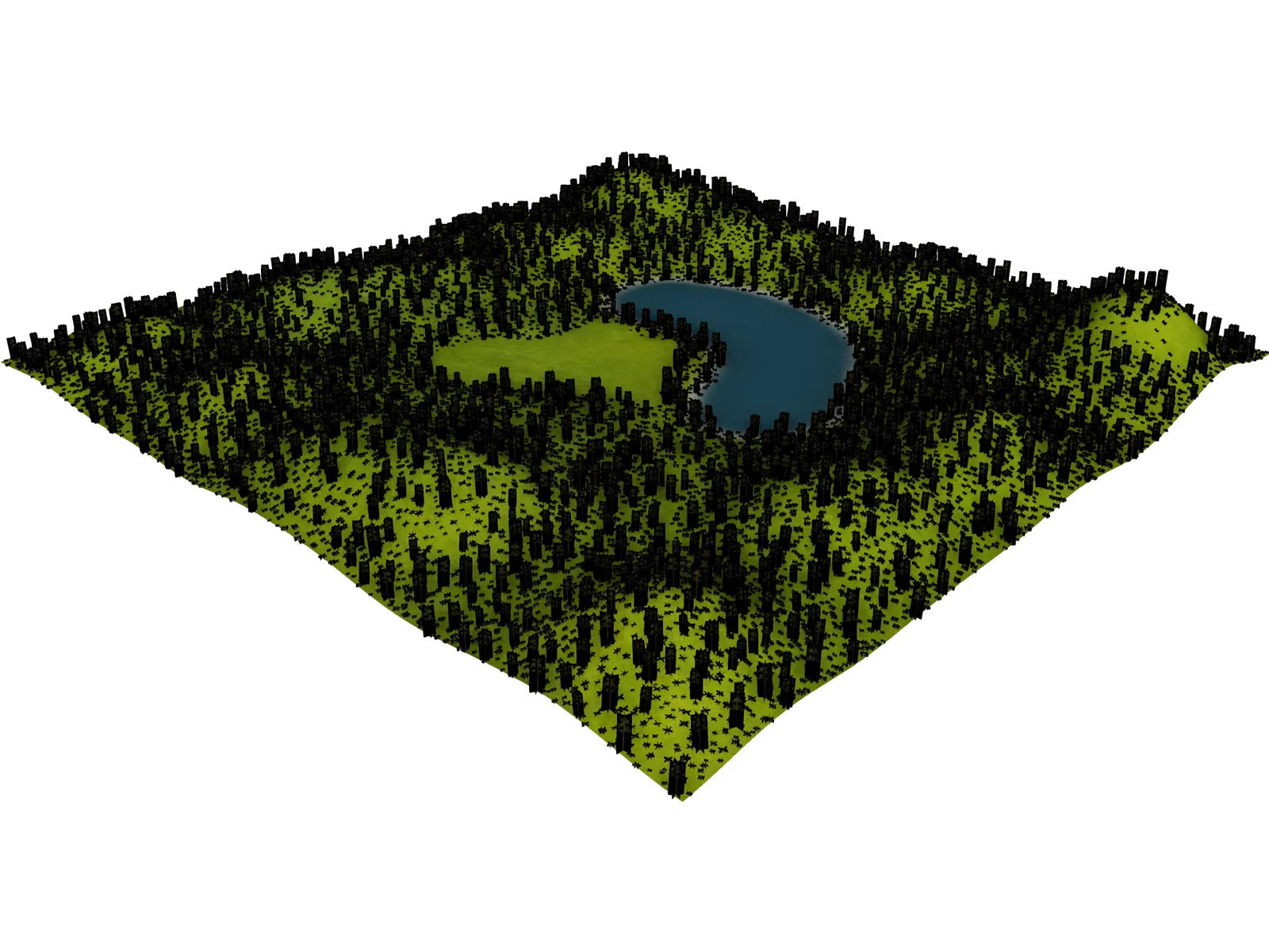 Hill Lake 3D Model