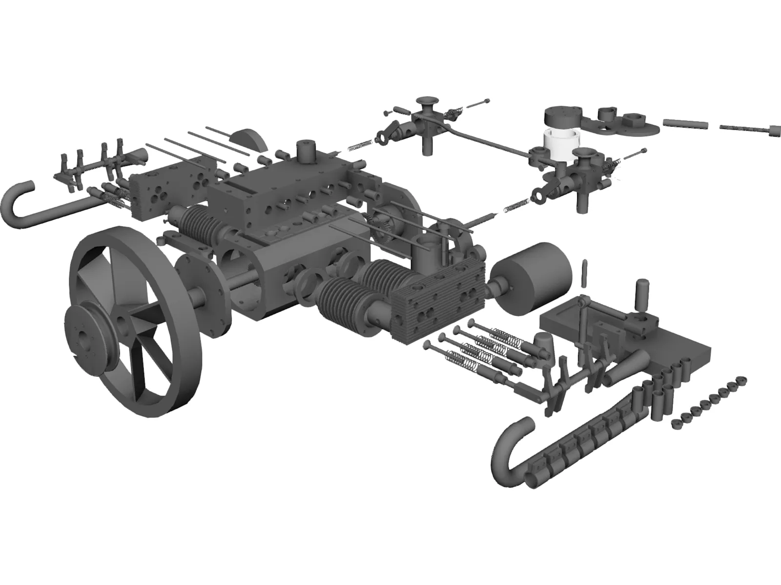 Engine 4 Cylinder Boxer 3D Model