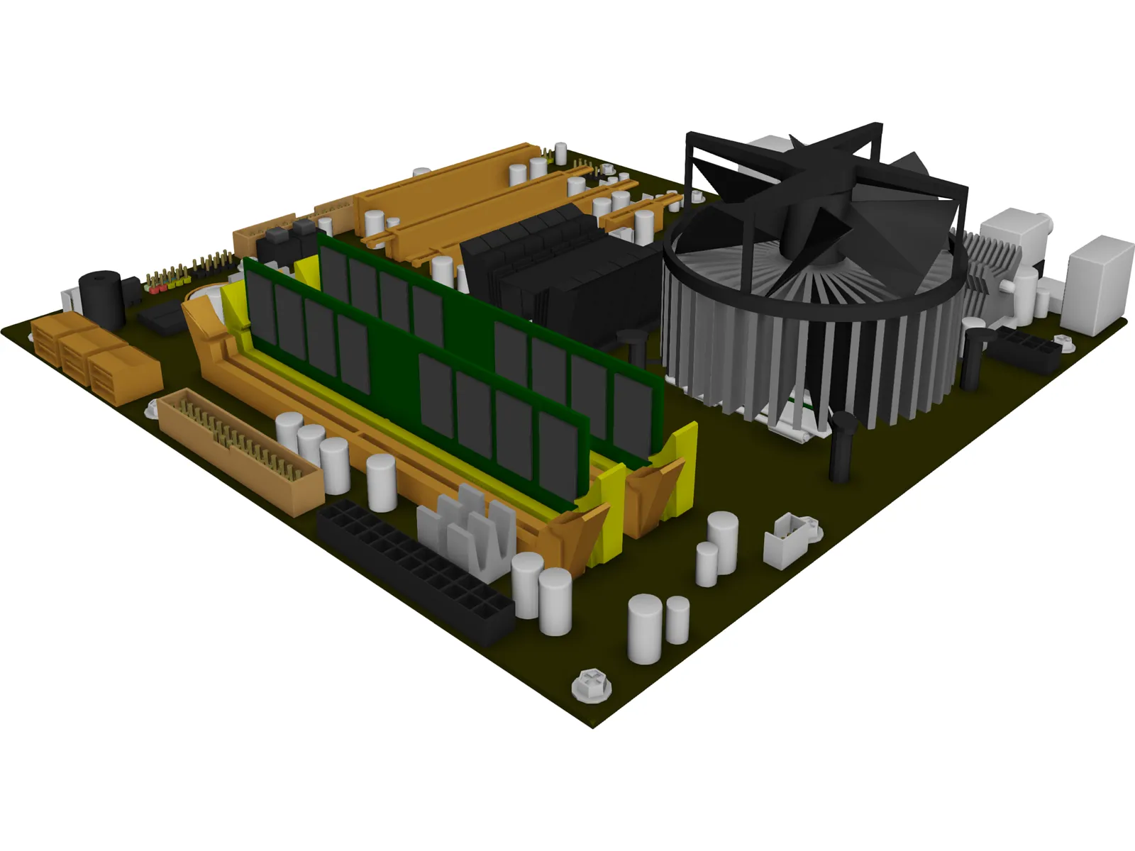 microATX Intel System Board 3D Model