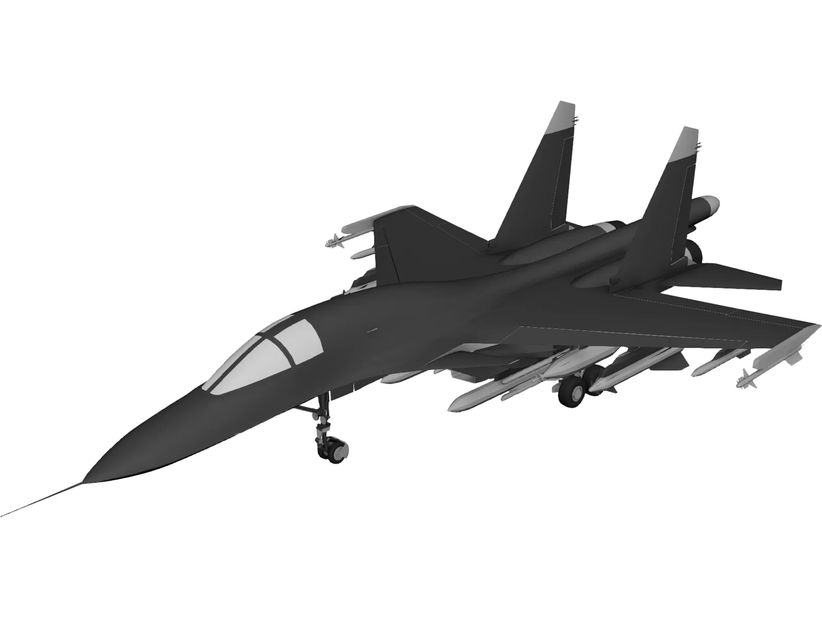 Sukhoi Su-27IB Flanker 3D Model