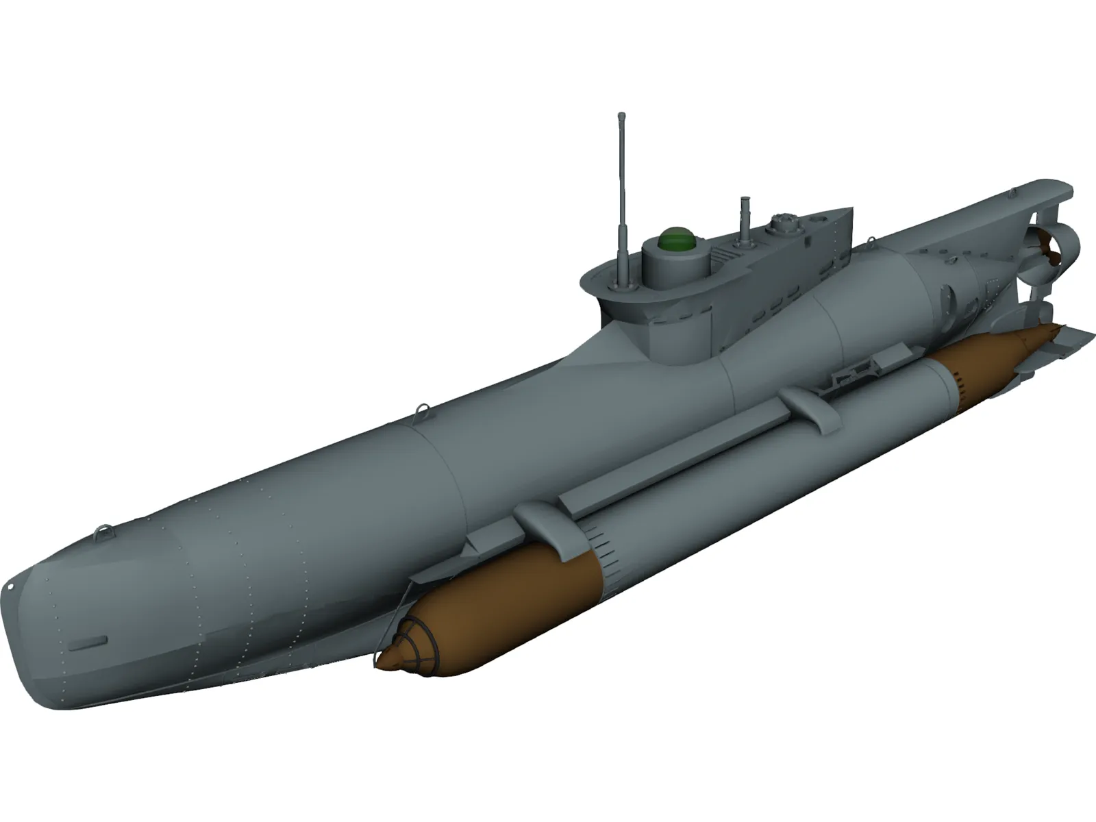 Seehund Midget Submarine 3D Model