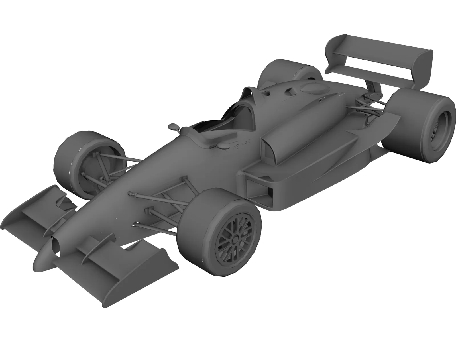 3d Rendering of a Formula Race Car in Black and White Color, Sport