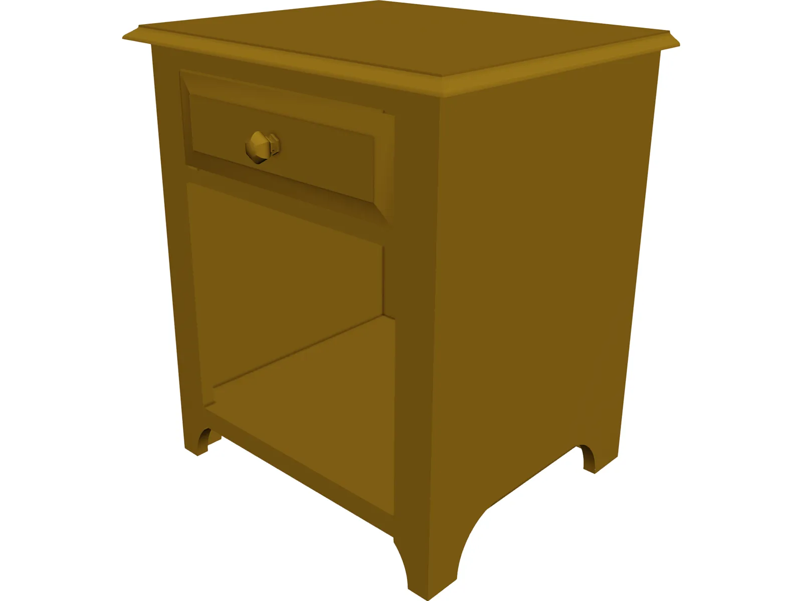 Colonial End Table with Drawer 3D Model