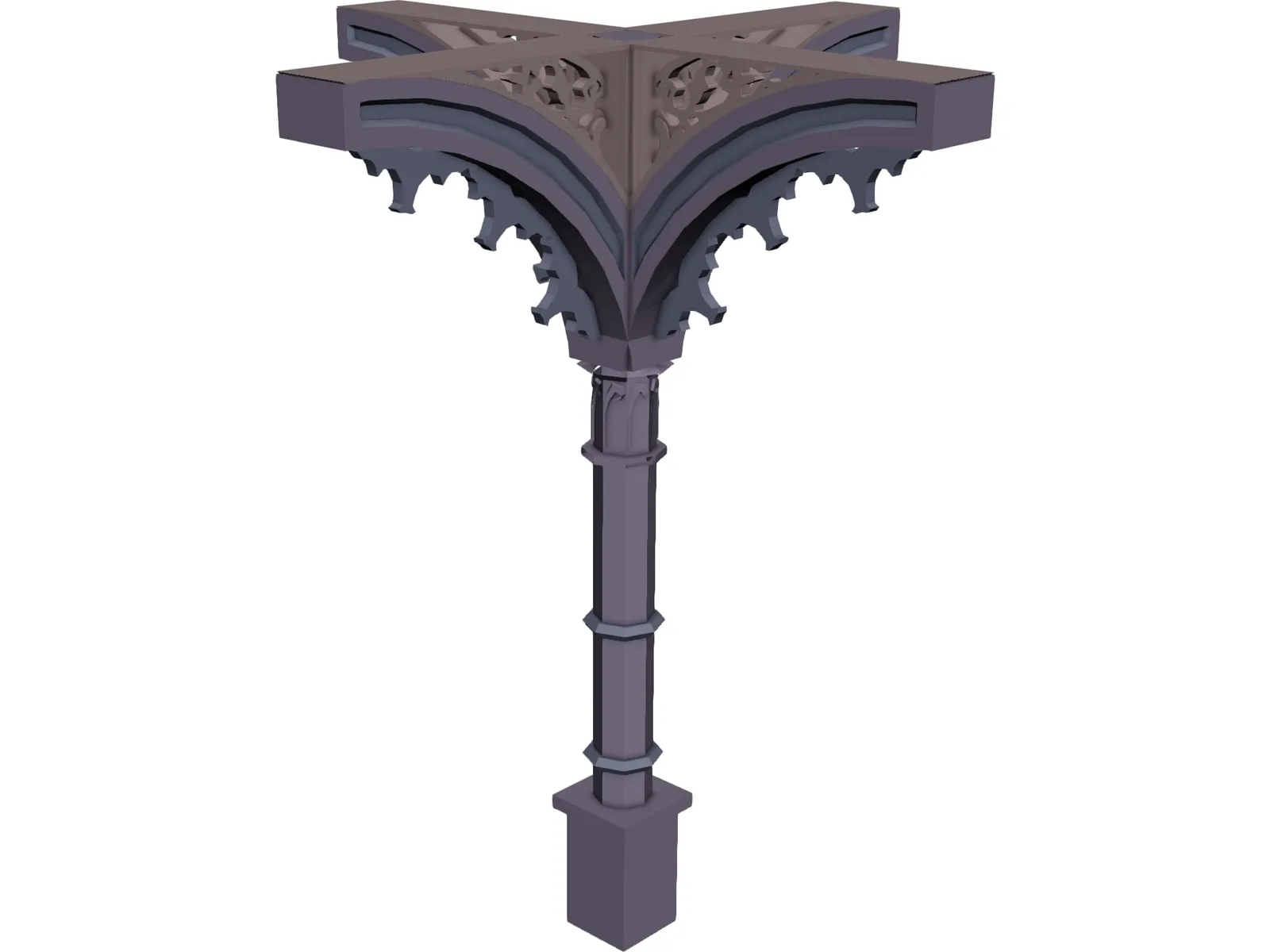 Column, 1800s Ornate 3D Model