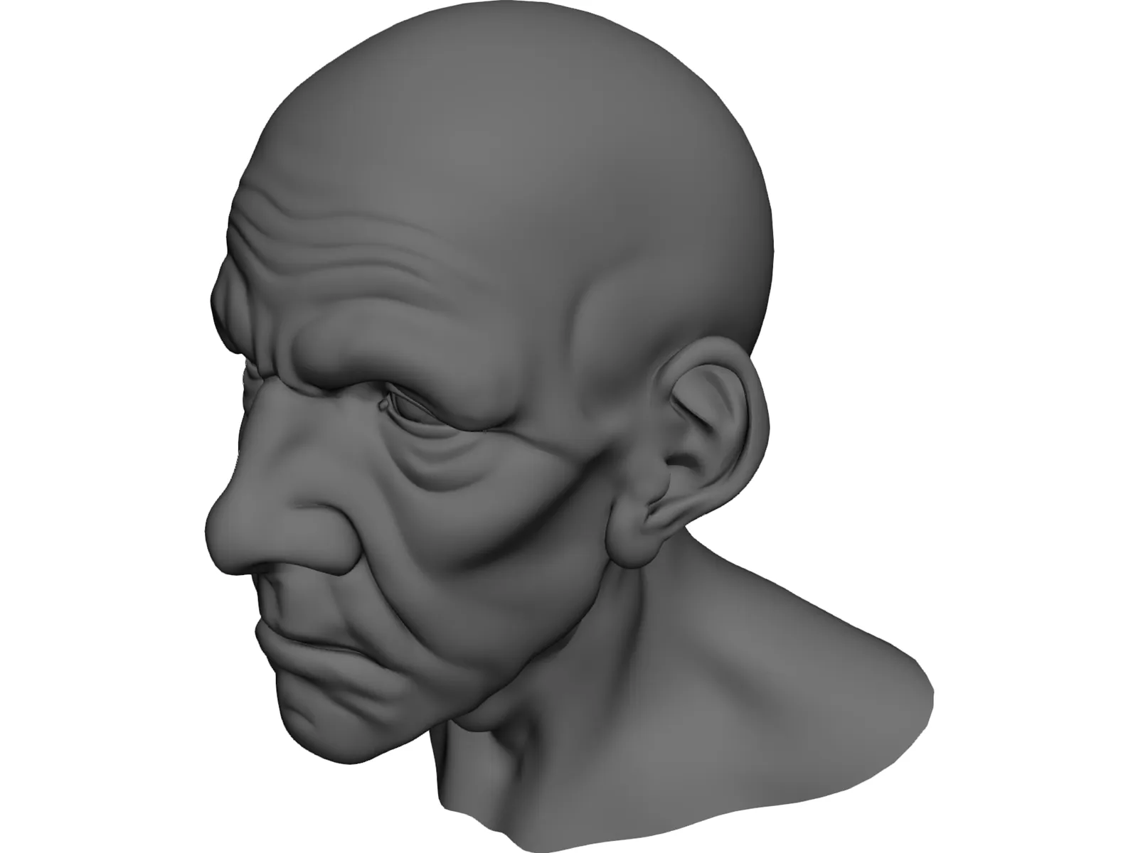 Man Head Old 3D Model