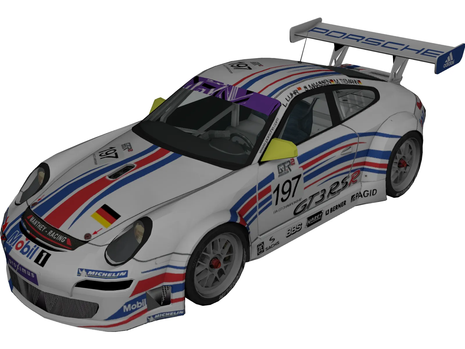 Porsche 911 997 GT3 RSR 3D Model