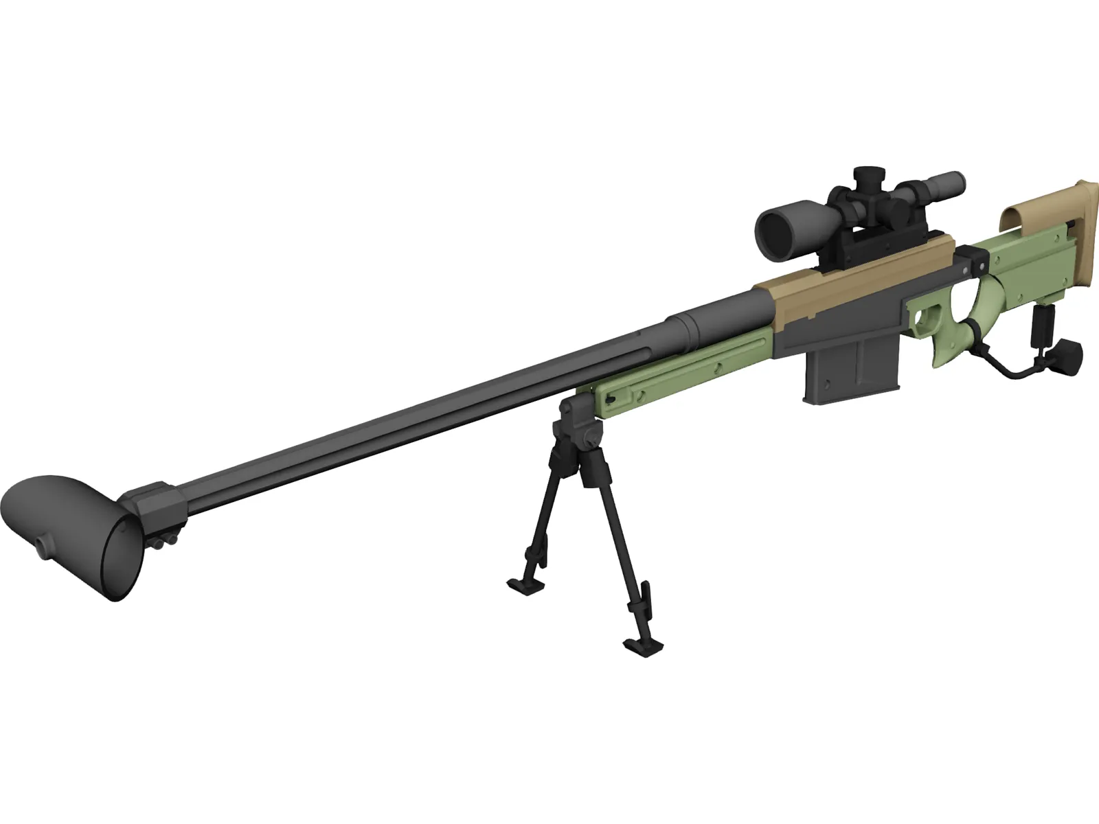 Sniper Rifle 3D Model